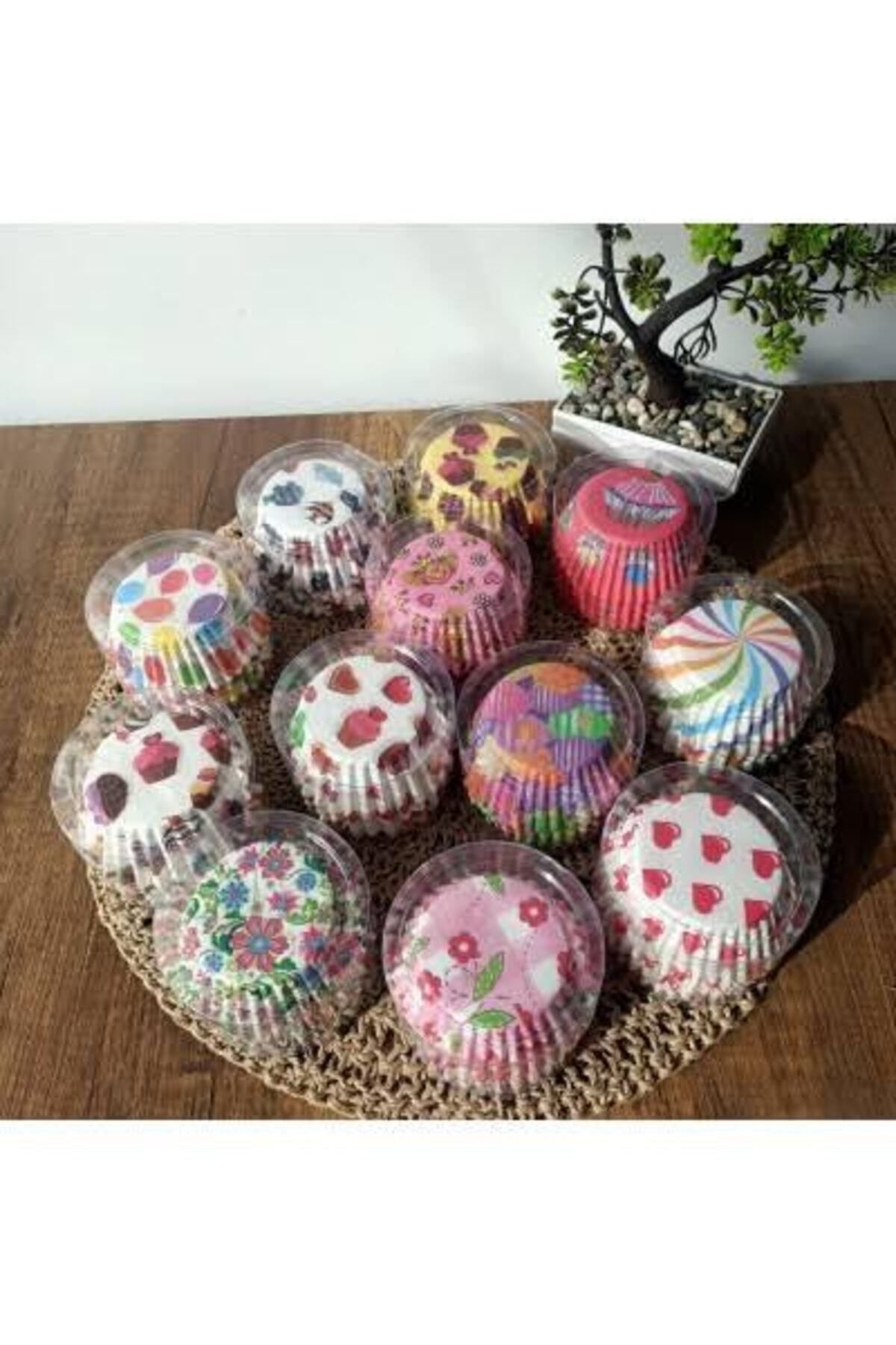 200'lü Muffin Browni Cupcake Kağıdı Kek Kalıbı Desenli ( 2 Paket )
