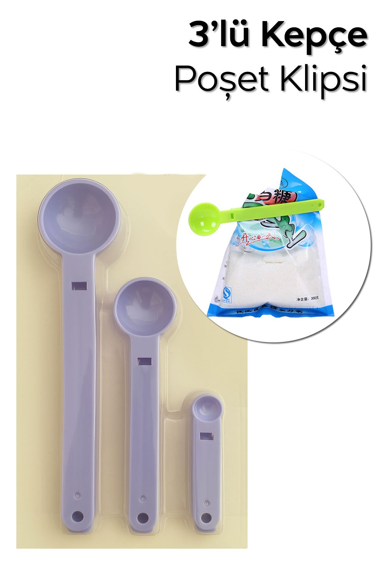 3 Boy Poşet Klipsi Kaşık
