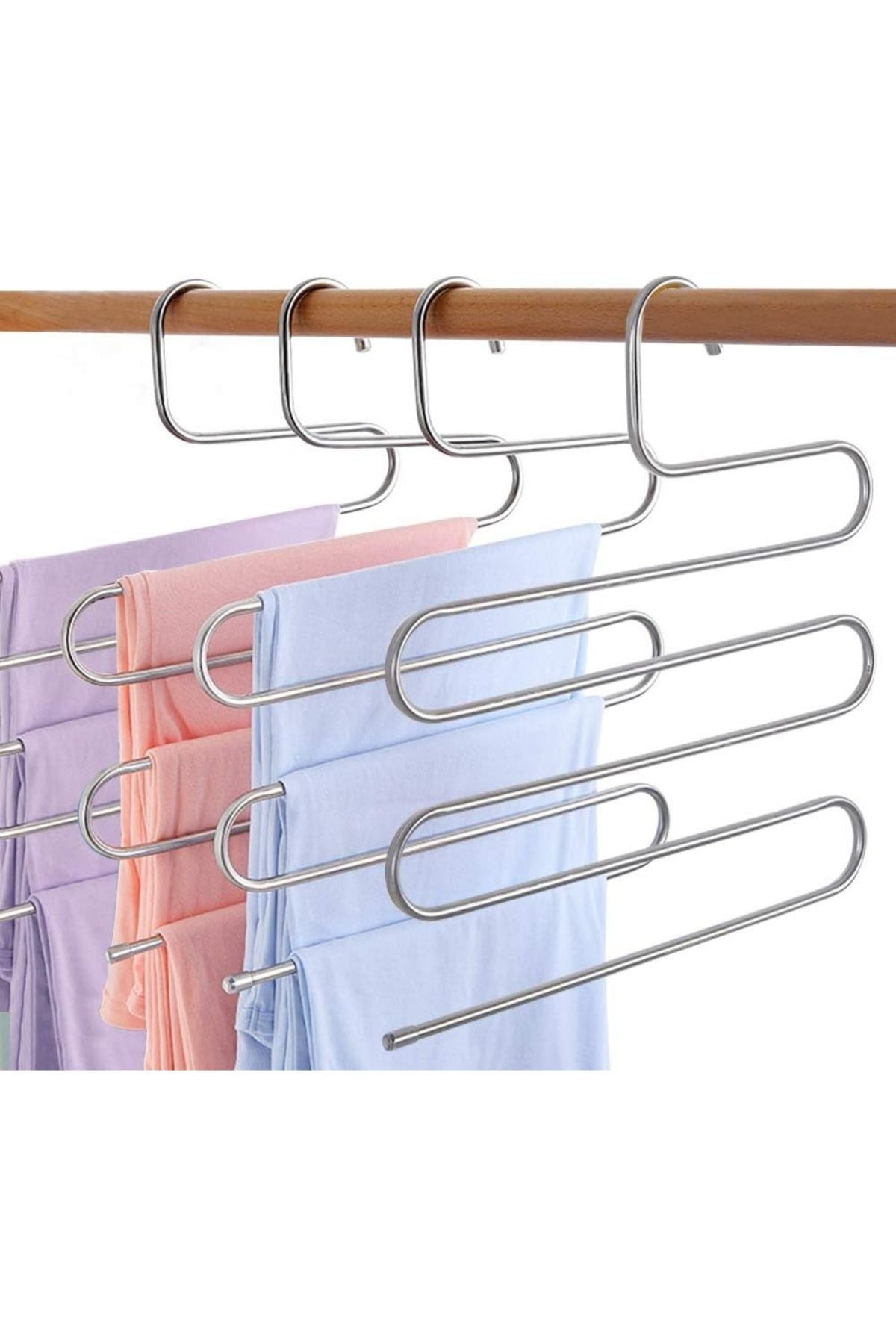 6 Adet Metal Pantolon Eşarp Askısı 5 Katlı 6 Adet Askı