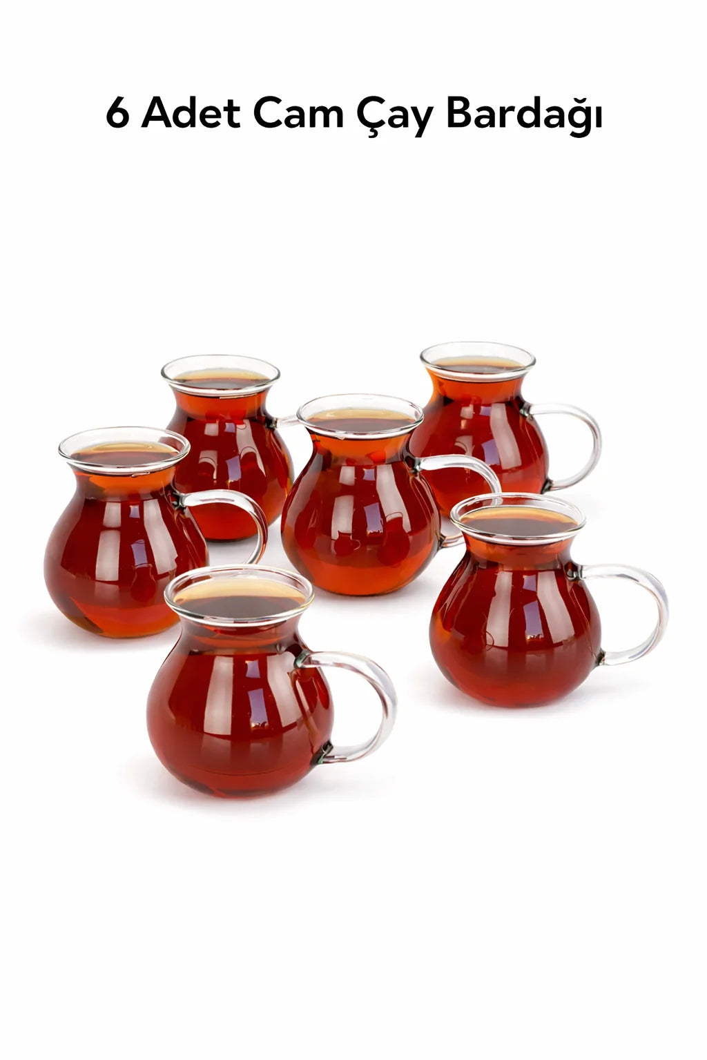 6 lı Keyfi Ala Cam Çay Bardağı 200 Ml Ateşe Temas Edebilir