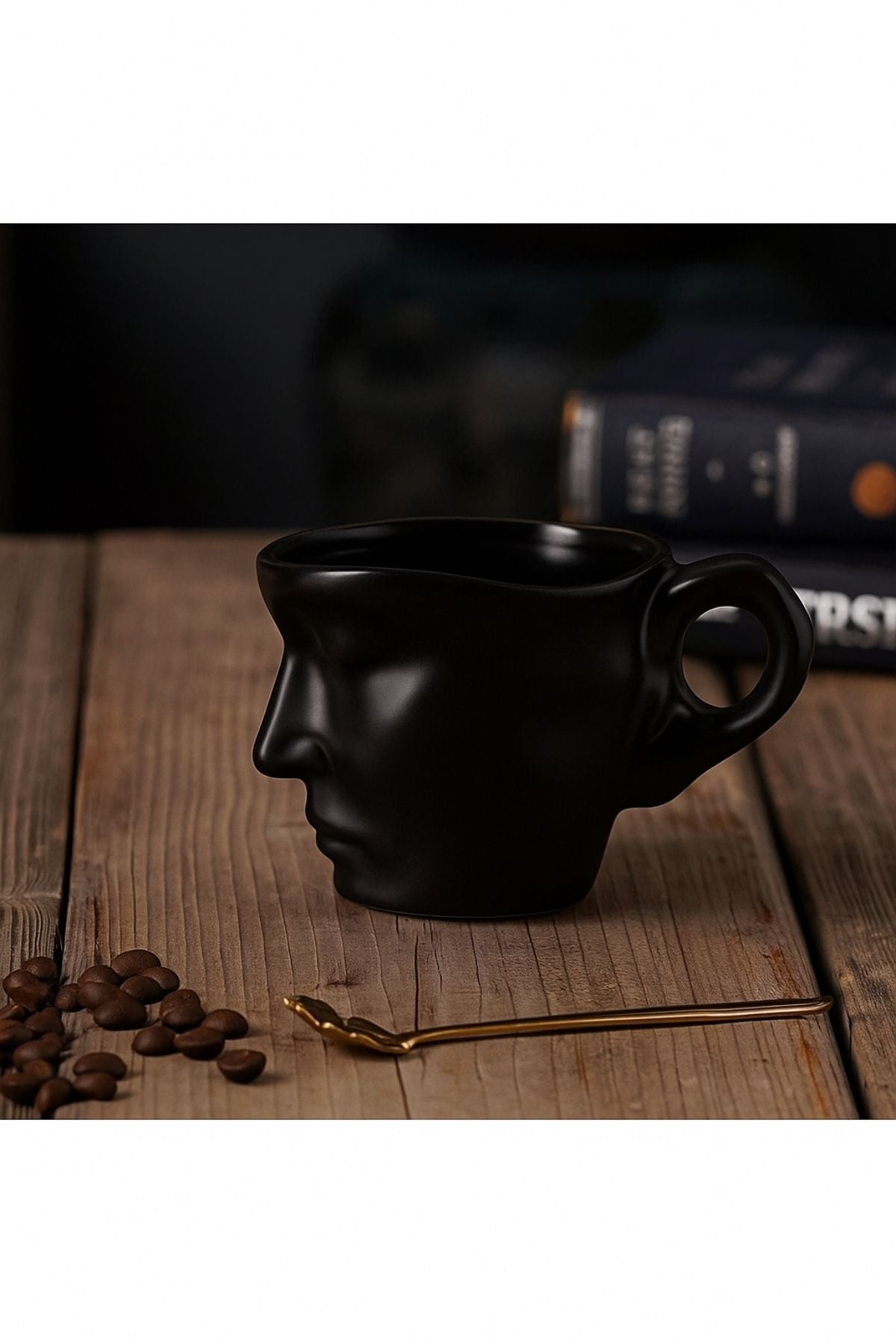 Lea Seramik Kahve Kupa 260 ml – Estetik Yüz Formlu Minimal Tasarım