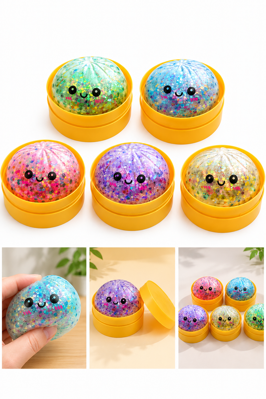 1 Adet Çin Mantısı Squishy Stres Topu – Simli Sıkılabilir Yumuşak Oyuncak