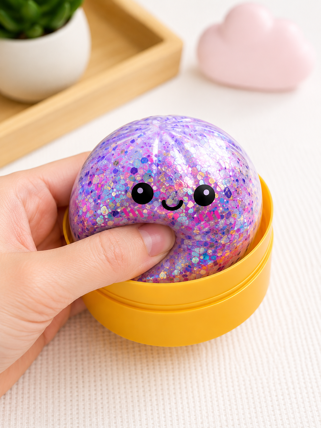 1 Adet Çin Mantısı Squishy Stres Topu – Simli Sıkılabilir Yumuşak Oyuncak