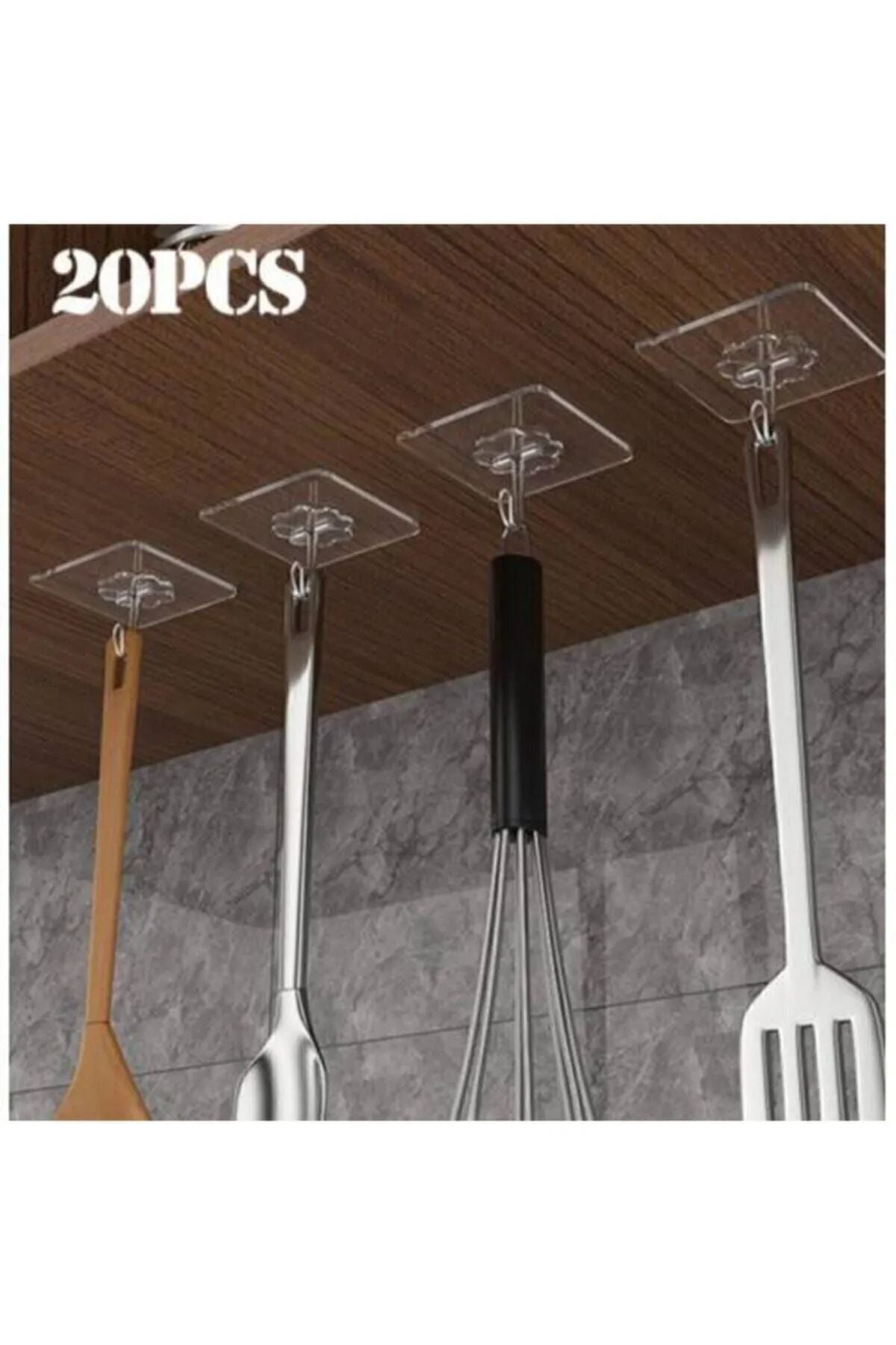 1 Adet Güçlü Şeffaf Duvar Askısı Askılığı Yapışkan Metal Kancalı Mutfak Banyo Askı