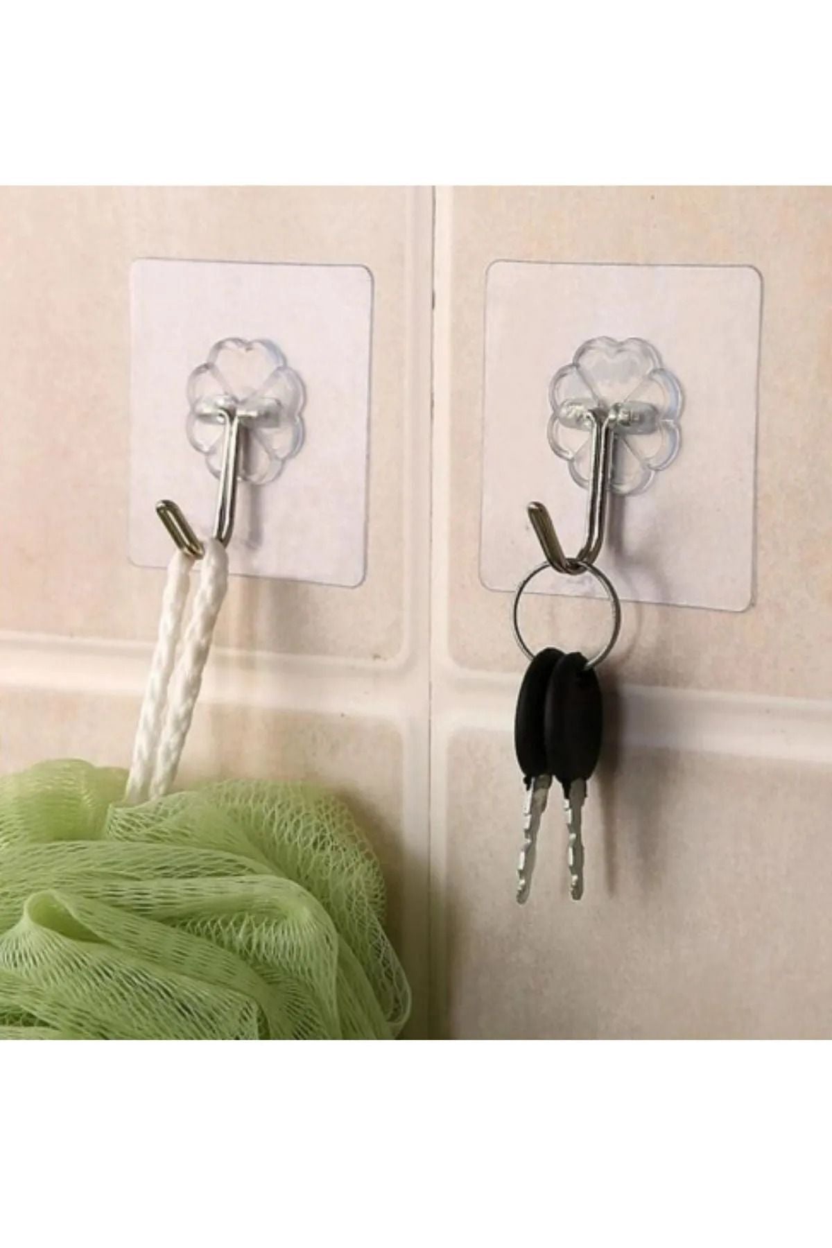 1 Adet Güçlü Şeffaf Duvar Askısı Askılığı Yapışkan Metal Kancalı Mutfak Banyo Askı