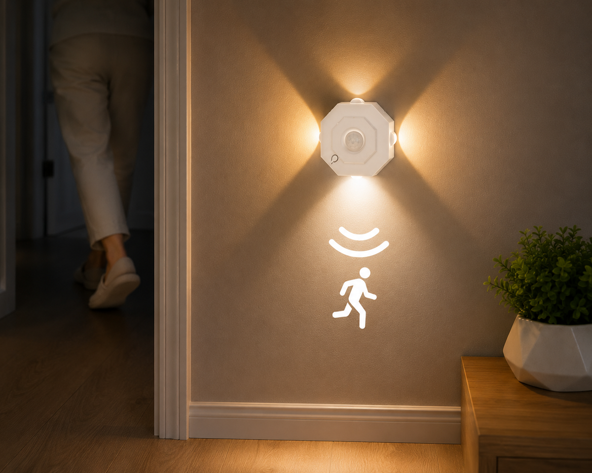 1 Adet Sekizgen şeklinde 3 Modlu Sensörlü LED Lamba USB Şarjlı Hareket Sensörlü Gece Lambası Kablosuz Dolap Koridor Merdiven Aydınlatma