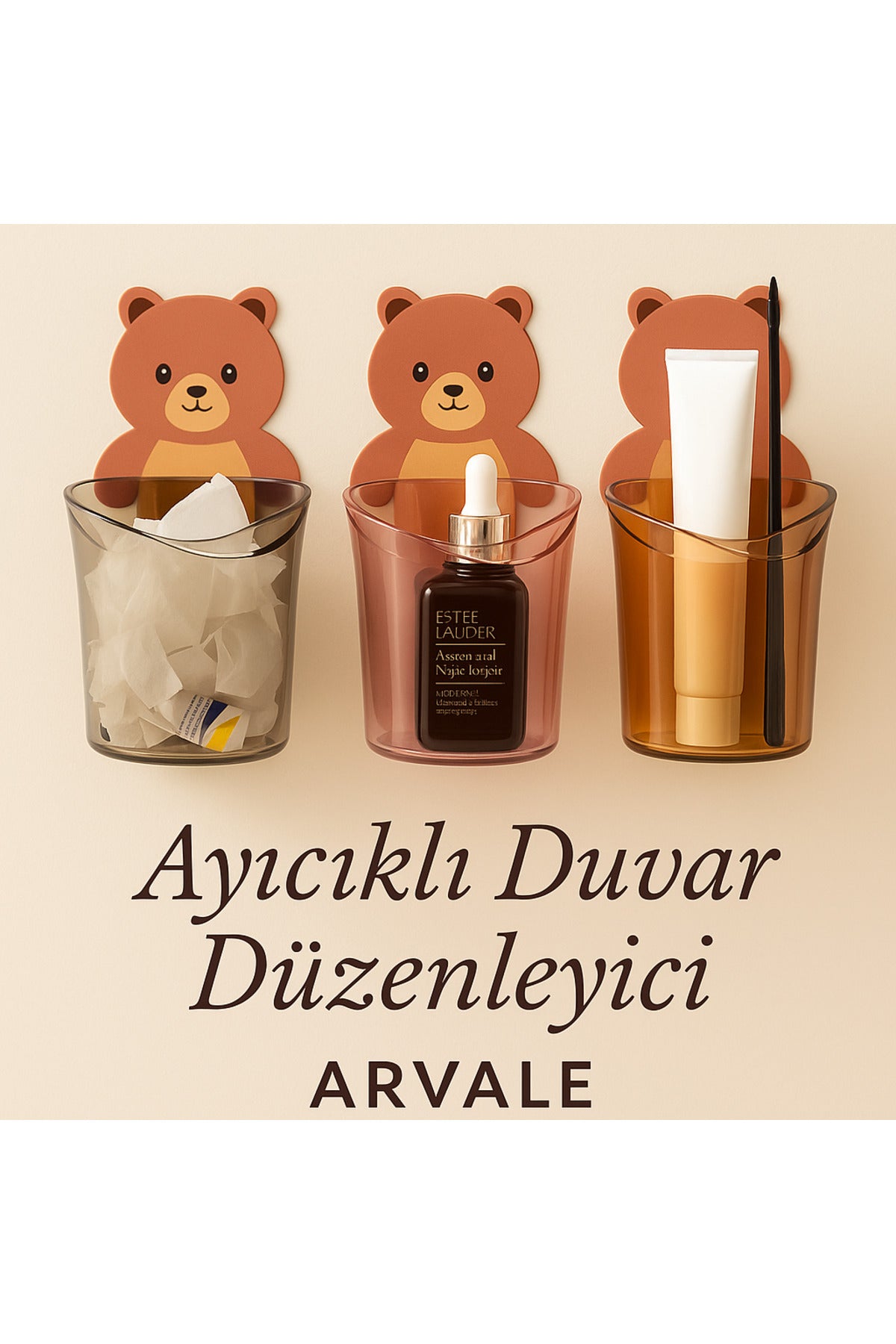 1 Adet Kozmetik Düzenleme Diş Fırçalık Ayı Figürlü