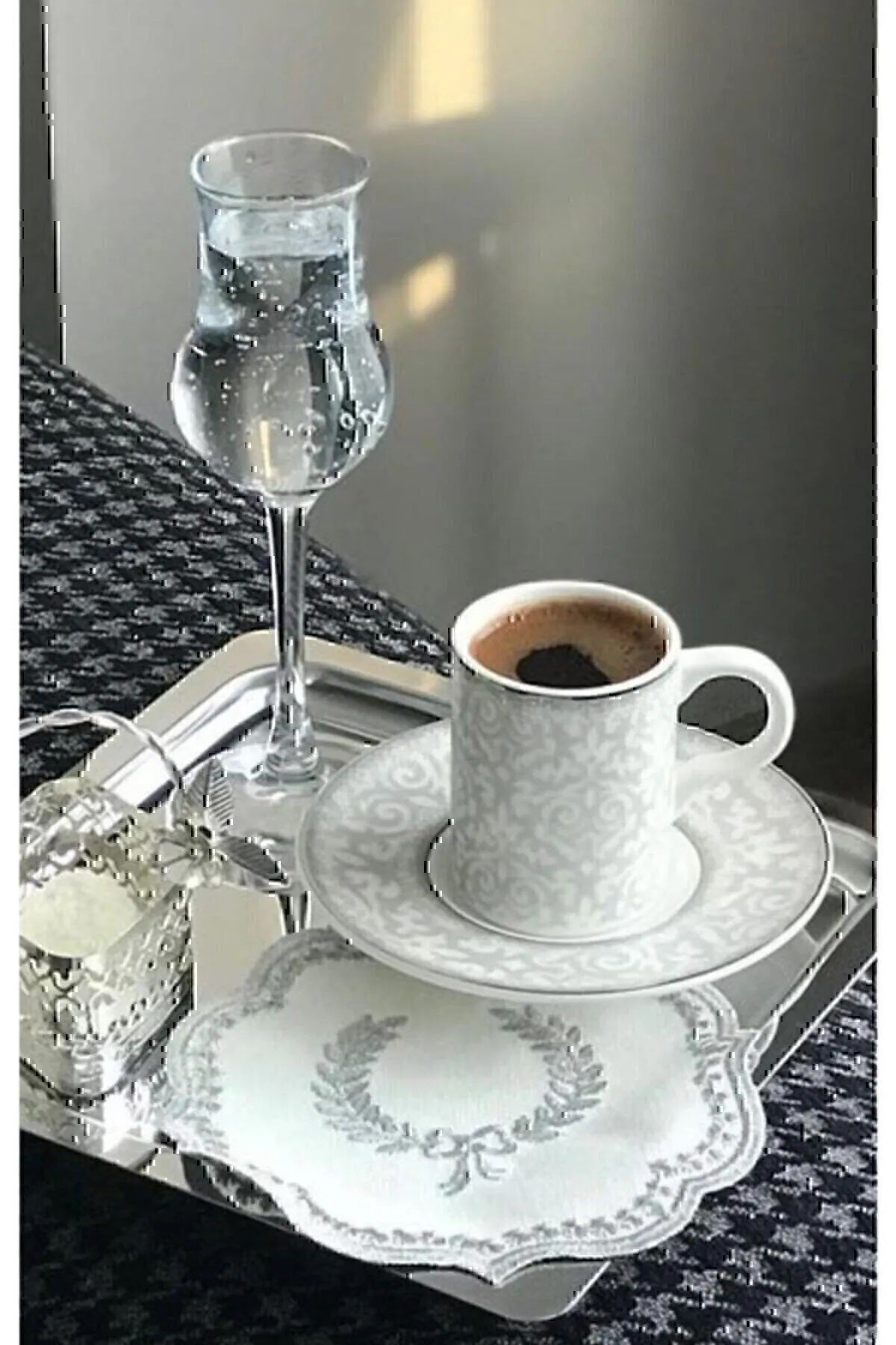 1 Adet Lüx Kare Paslanmaz Çelik Gümüş Renk 21x21cm Kahve Servis Sunum Tepsisi&tabağı