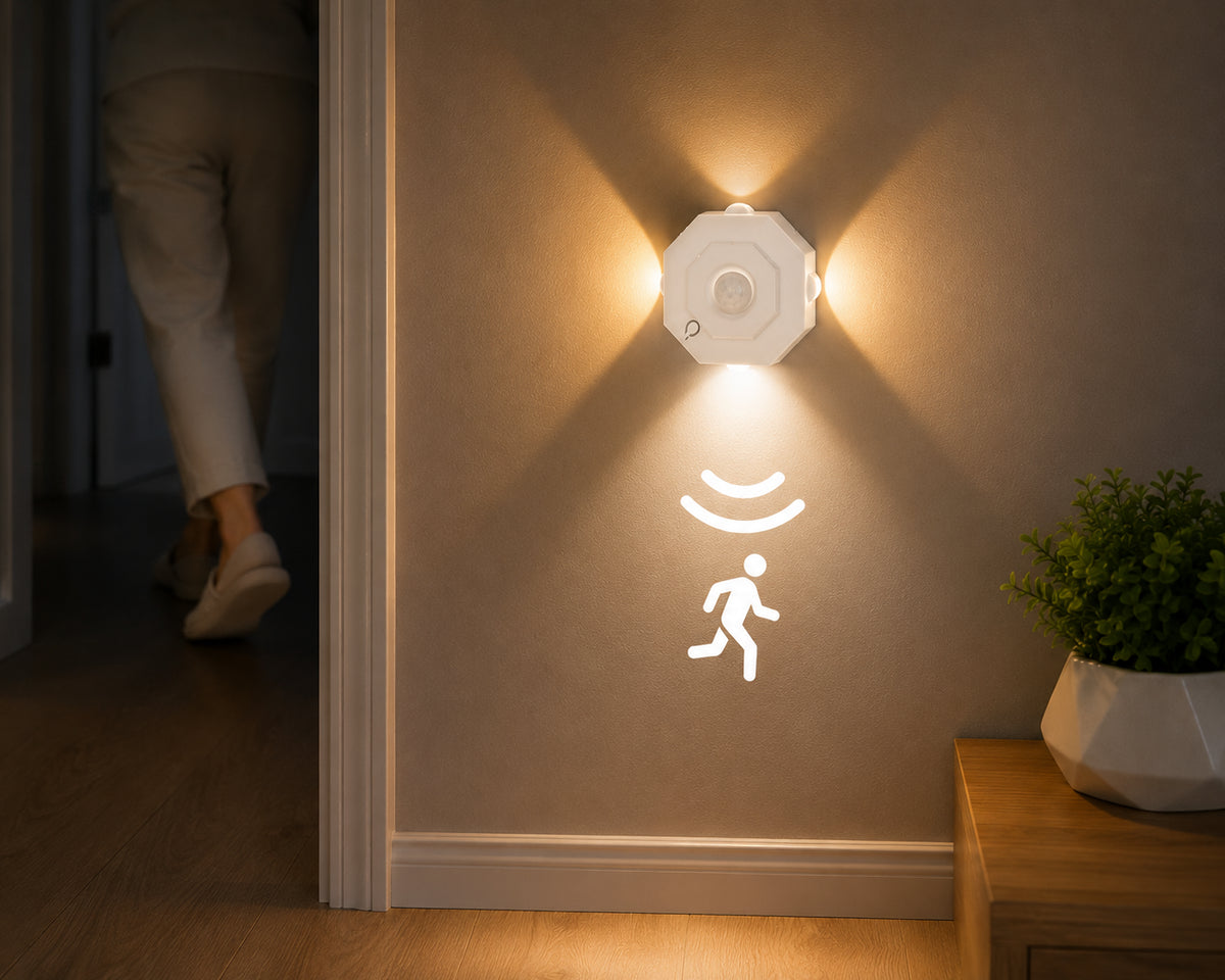 3 Adet Sekizgen şeklinde 3 Modlu Sensörlü LED Lamba USB Şarjlı Hareket Sensörlü Gece Lambası Kablosuz Dolap Koridor Merdiven Aydınlatma