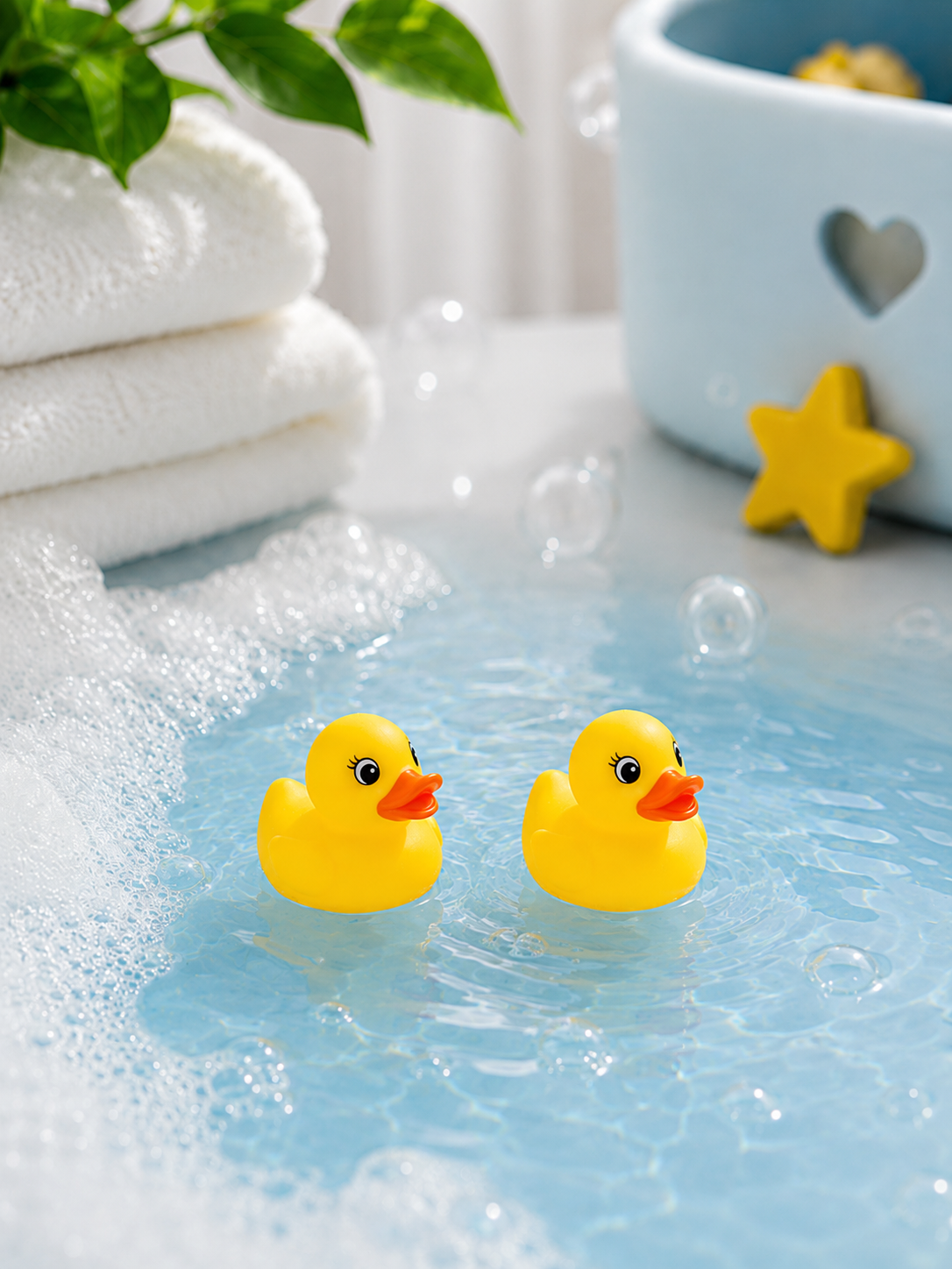 2 Adet Suda Yüzen Ses Çıkaran Vinil Minik Sarı Ördek Banyo Oyuncağı Bebek Çocuk Banyo Ve Havuz Oyuncak