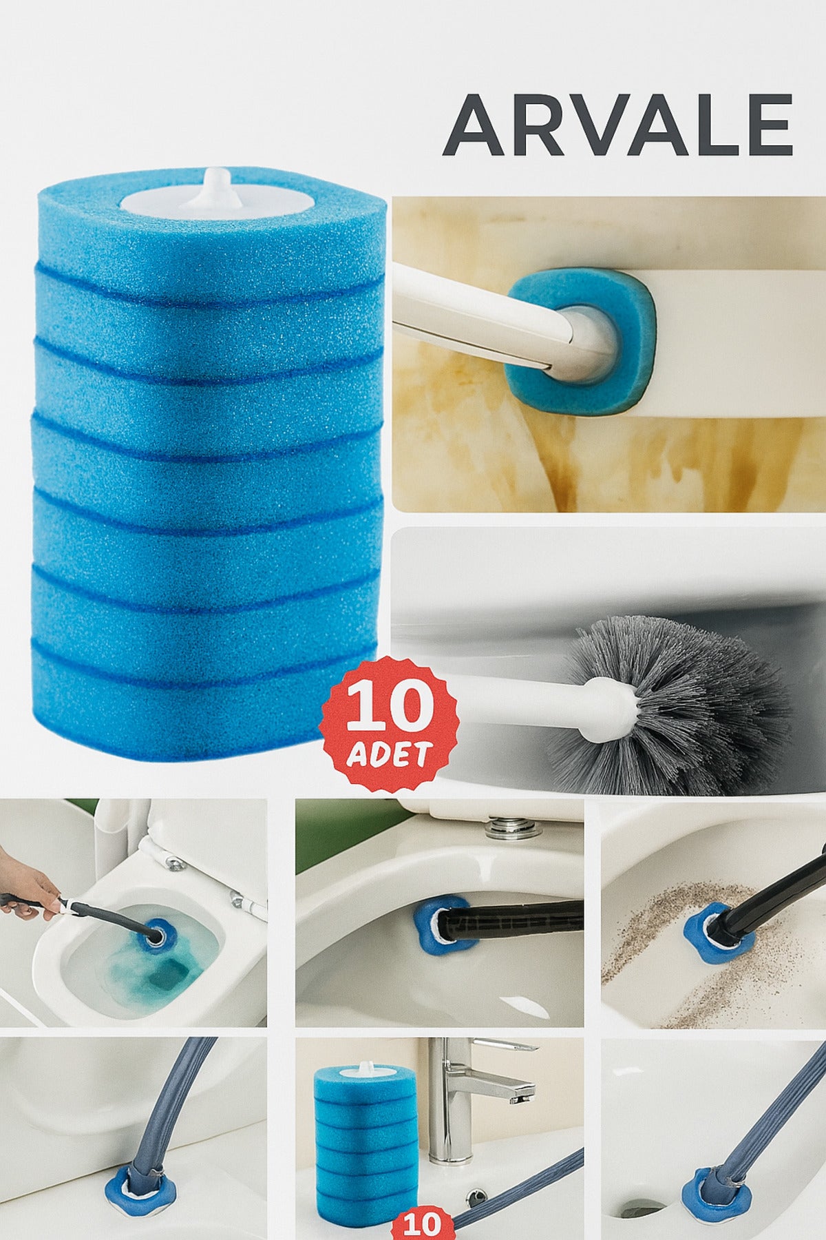 10 Adet Köpüren Yedek Sünger Kullan At - ( Mekanızma Dahil Değildir)
