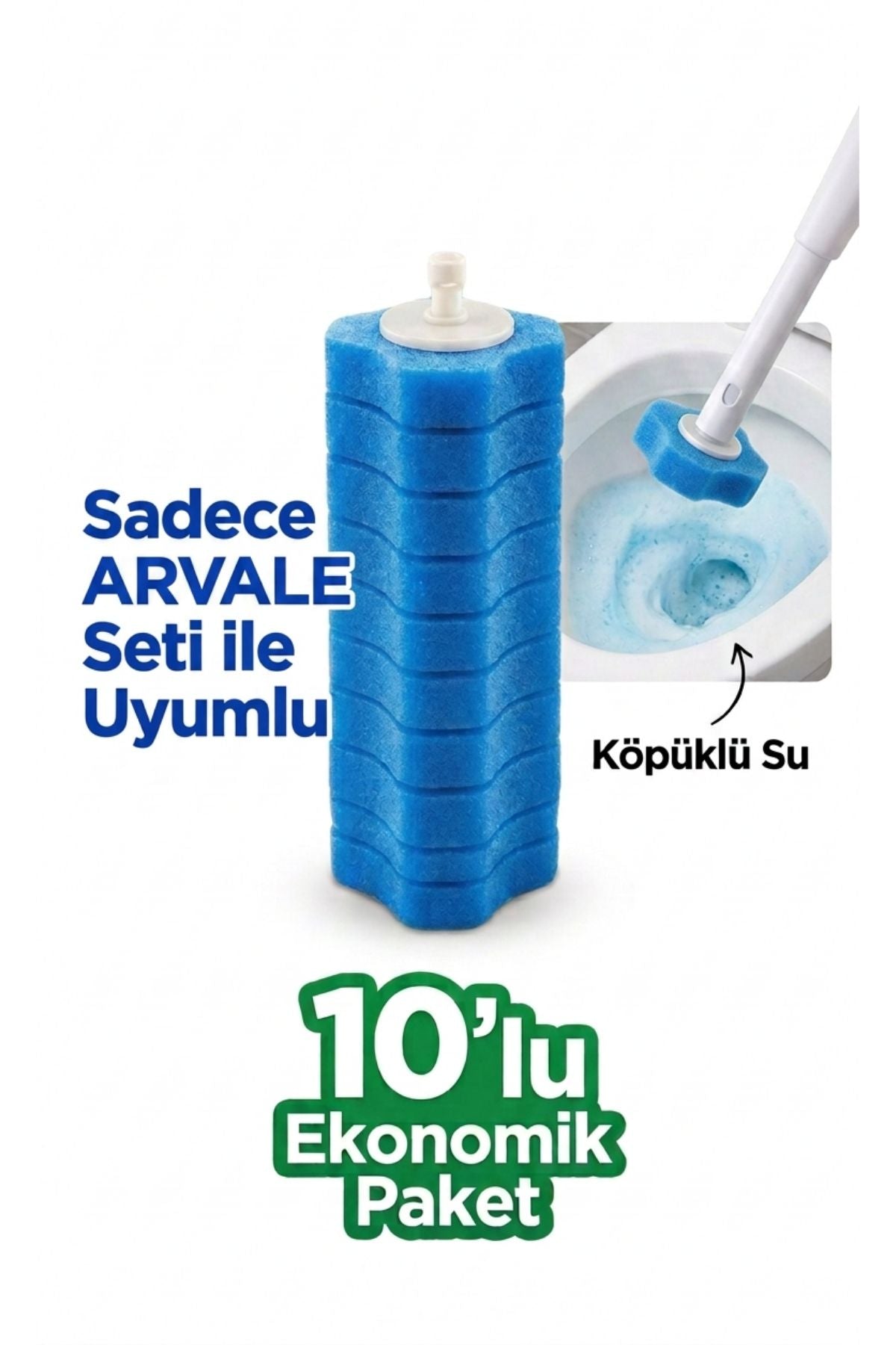 10 Adet Köpüren Yedek Sünger Kullan At - ( Mekanızma Dahil Değildir)