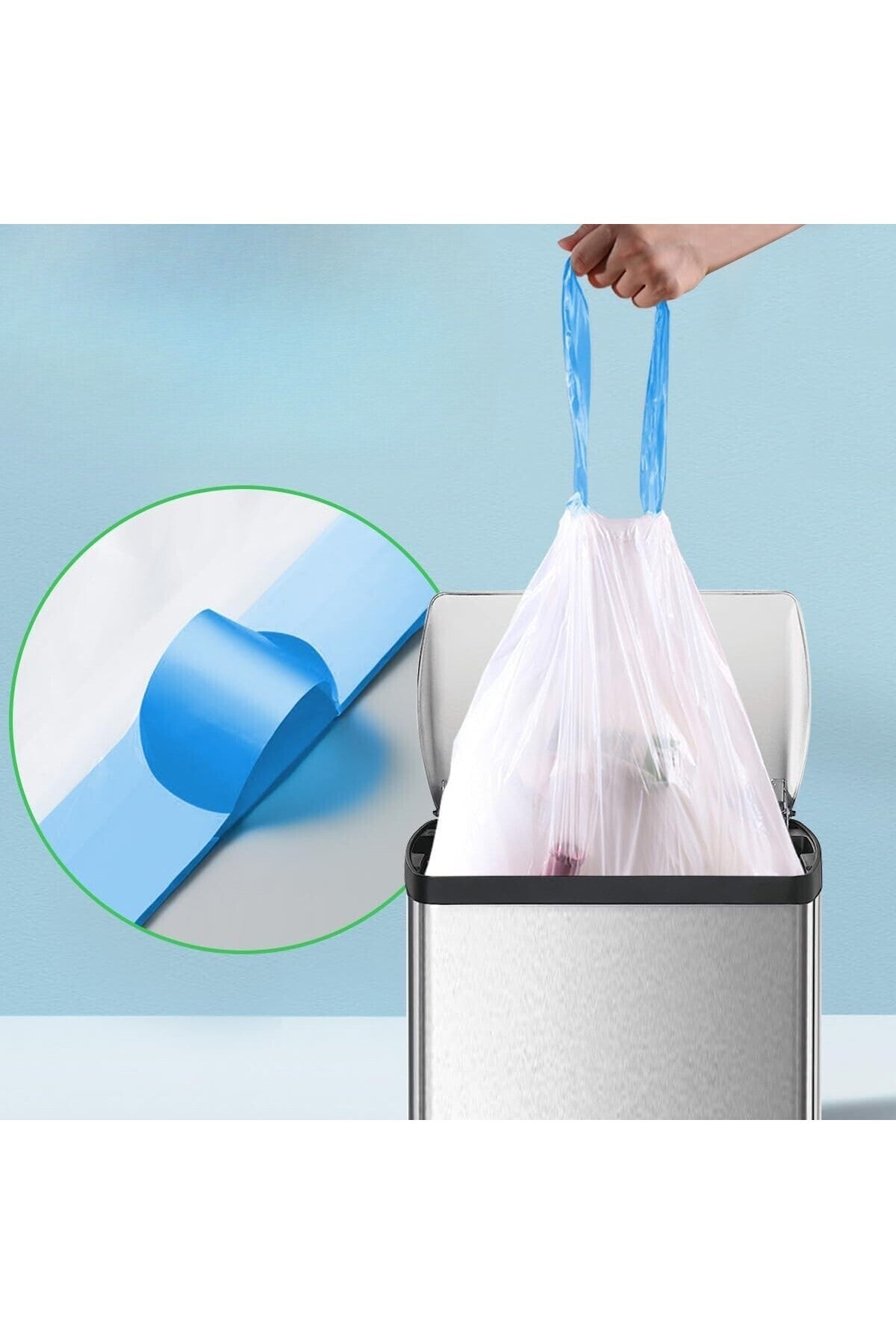 10 PAKET Büyük Boy 65X70 Lavanta Kokulu Büzgülü Çöp Poşeti (100 Adet) Çöp Torbası 60 Litre