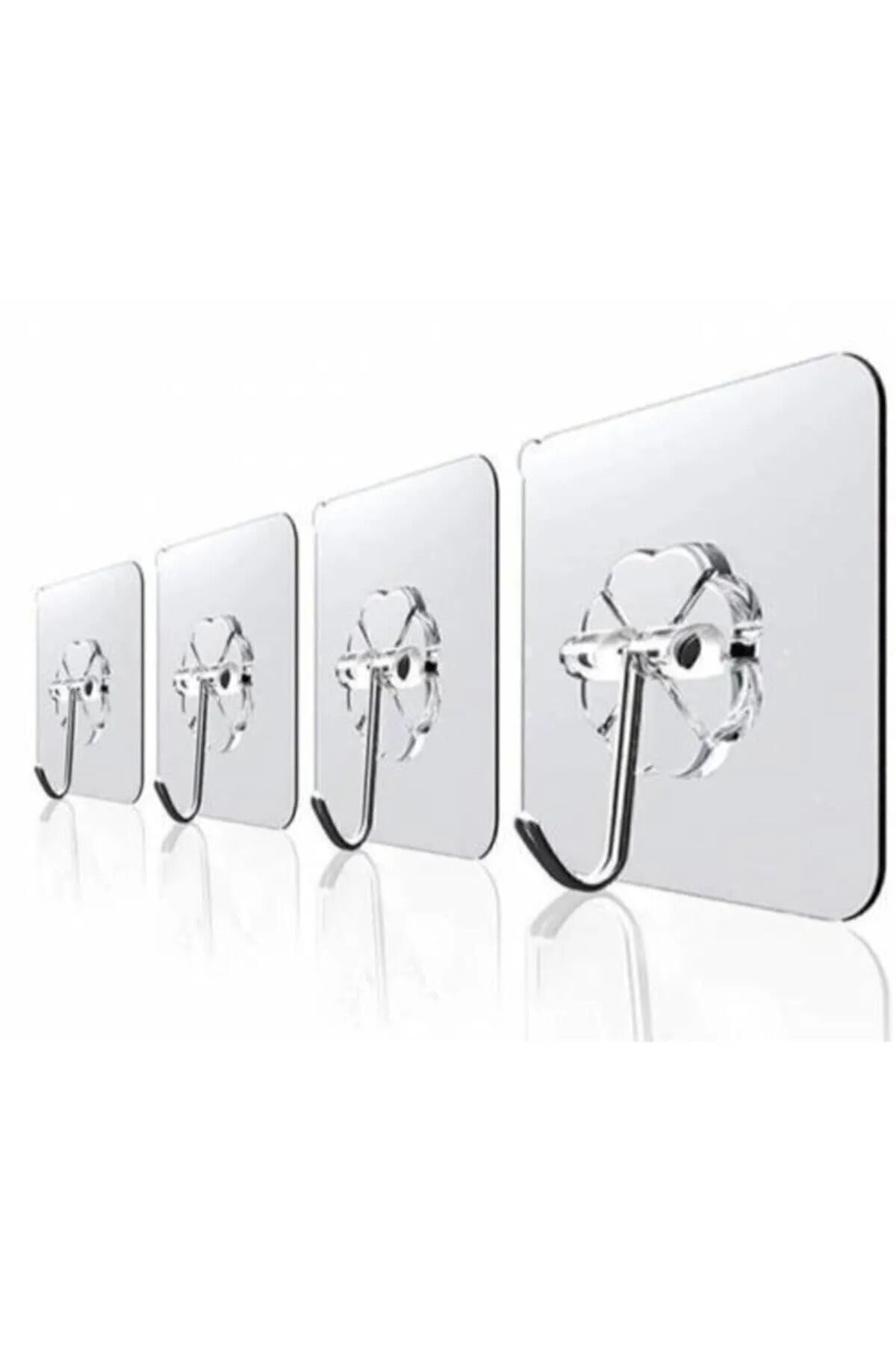 12 Adet Güçlü Şeffaf Duvar Askısı Askılığı Yapışkan Metal Kancalı Mutfak Banyo Askı
