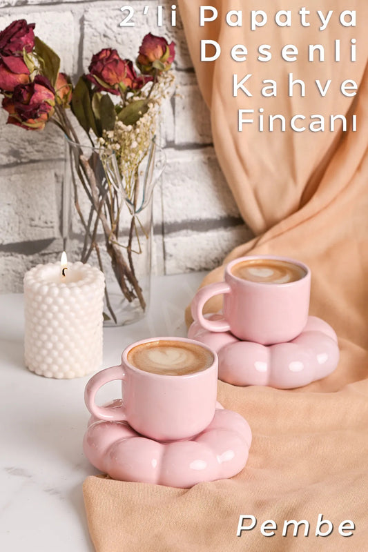 2 Set (4 Parça) Bulut Model Kahve Fincanı 90 ml | Türk Kahvesi Fincanı