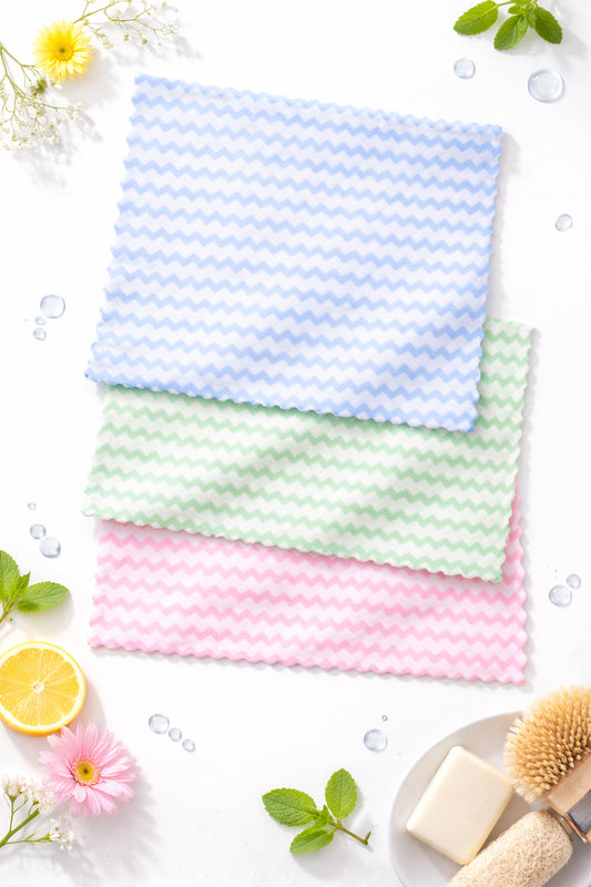 3 Adet Mikrofiber Bez 28x30, Süper Emici Mercan Polar Kumaş, Koku Yapmaz, Nem ve Bakteri Önler Çeyiz