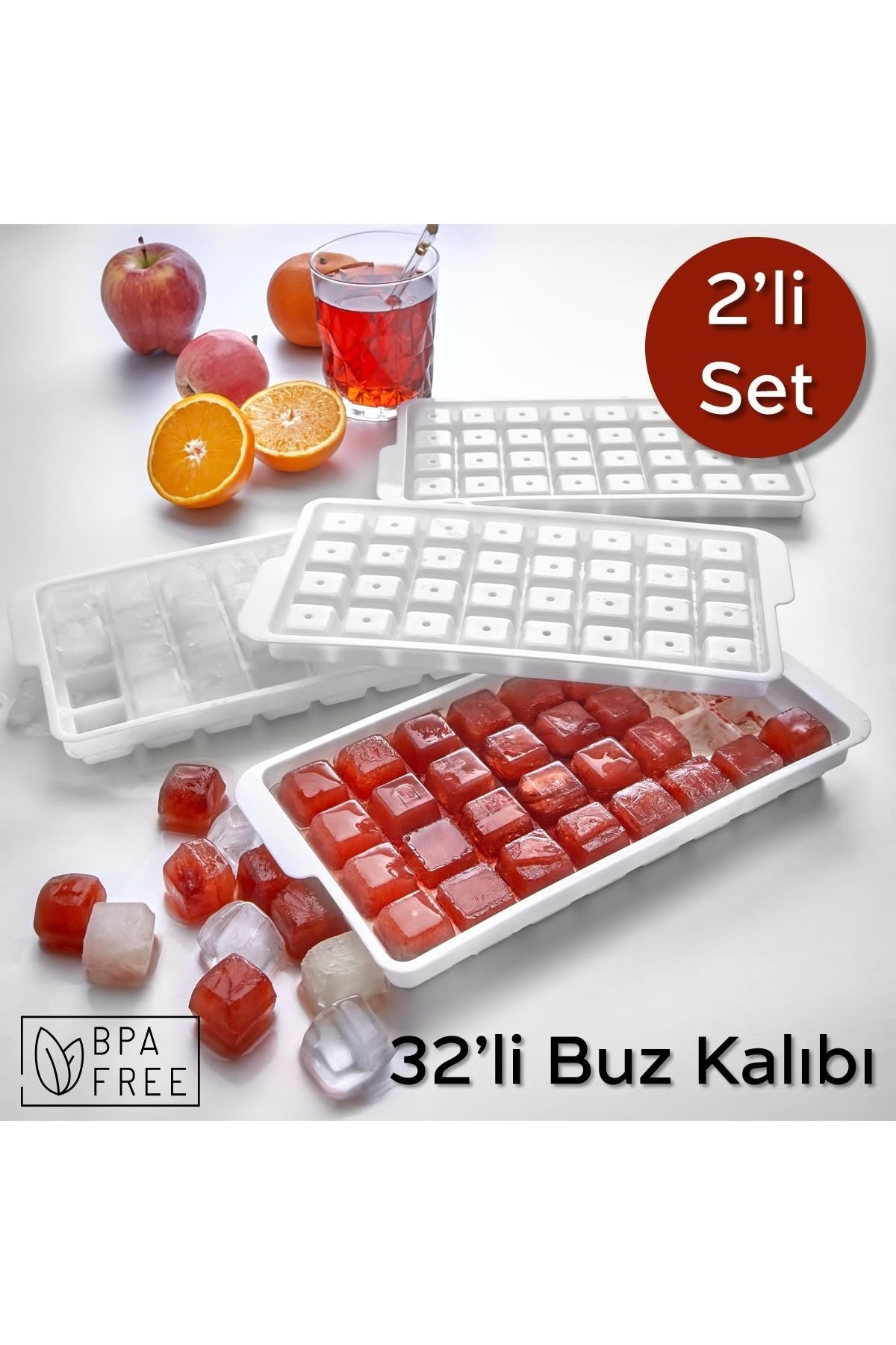 32'lü Küp Buz Kalıbı | Bpa Free - 2 Adet Buzluk