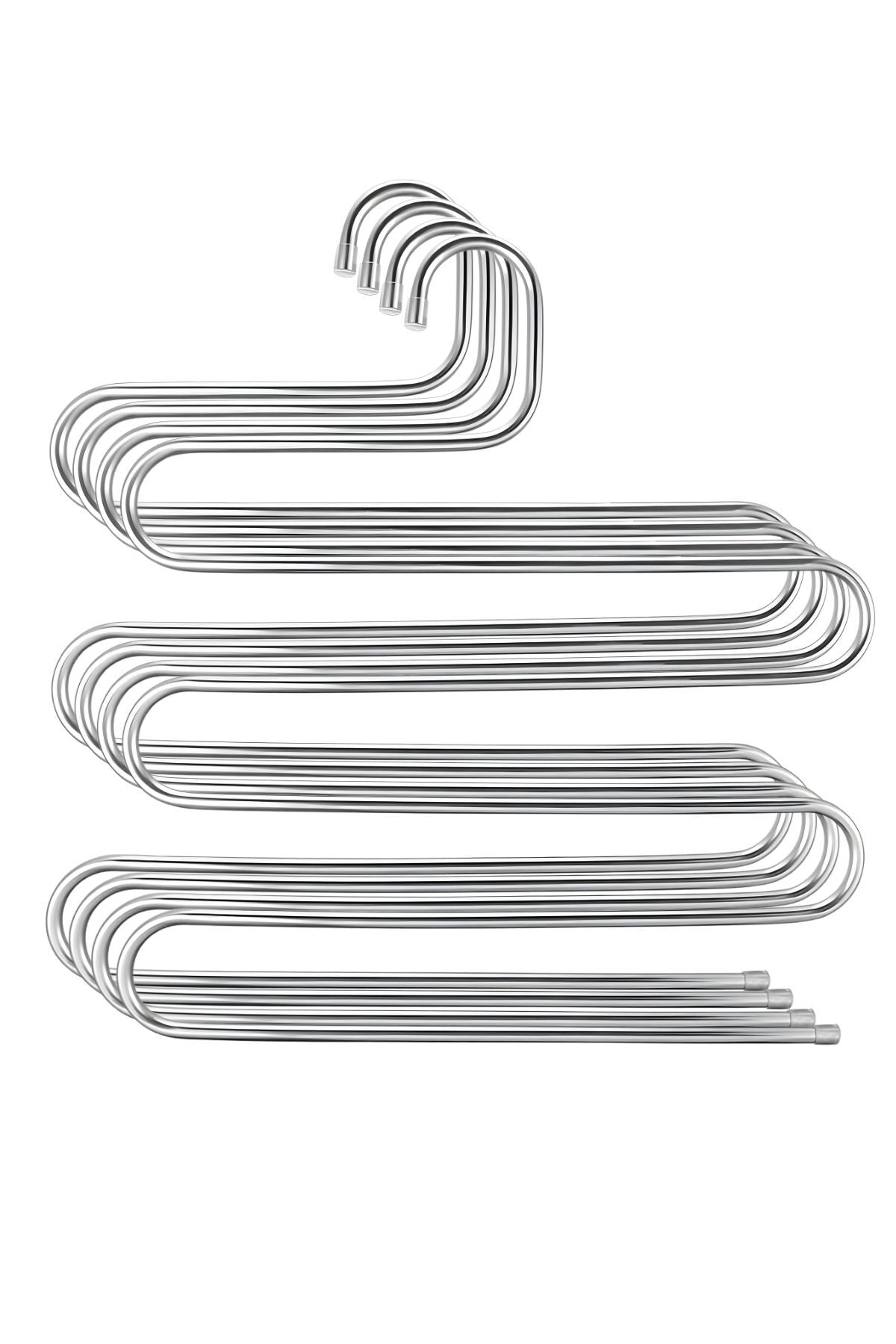 4 Adet Metal Pantolon Eşarp Askısı 5 Katlı 4 Adet Askı