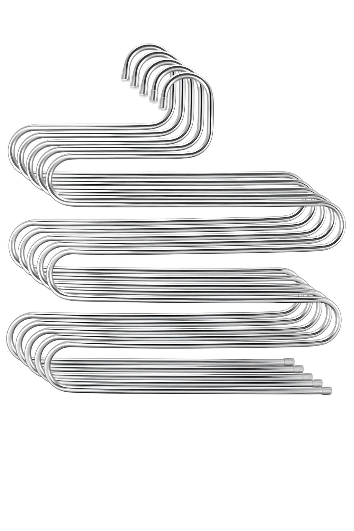 5 Adet Metal Pantolon Eşarp Askısı 5 Katlı 5 Adet Askı