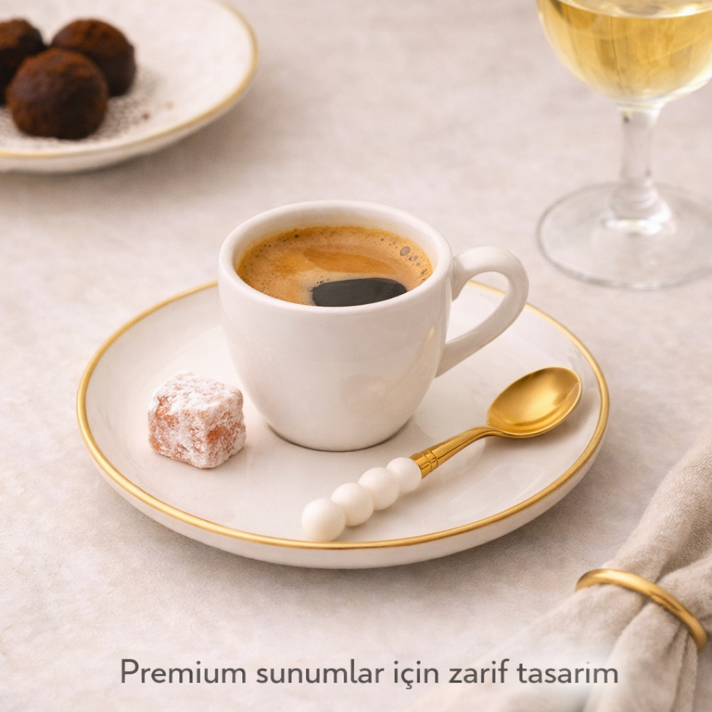 6 Adet Gold İnci Detaylı Tatlı Kaşığı