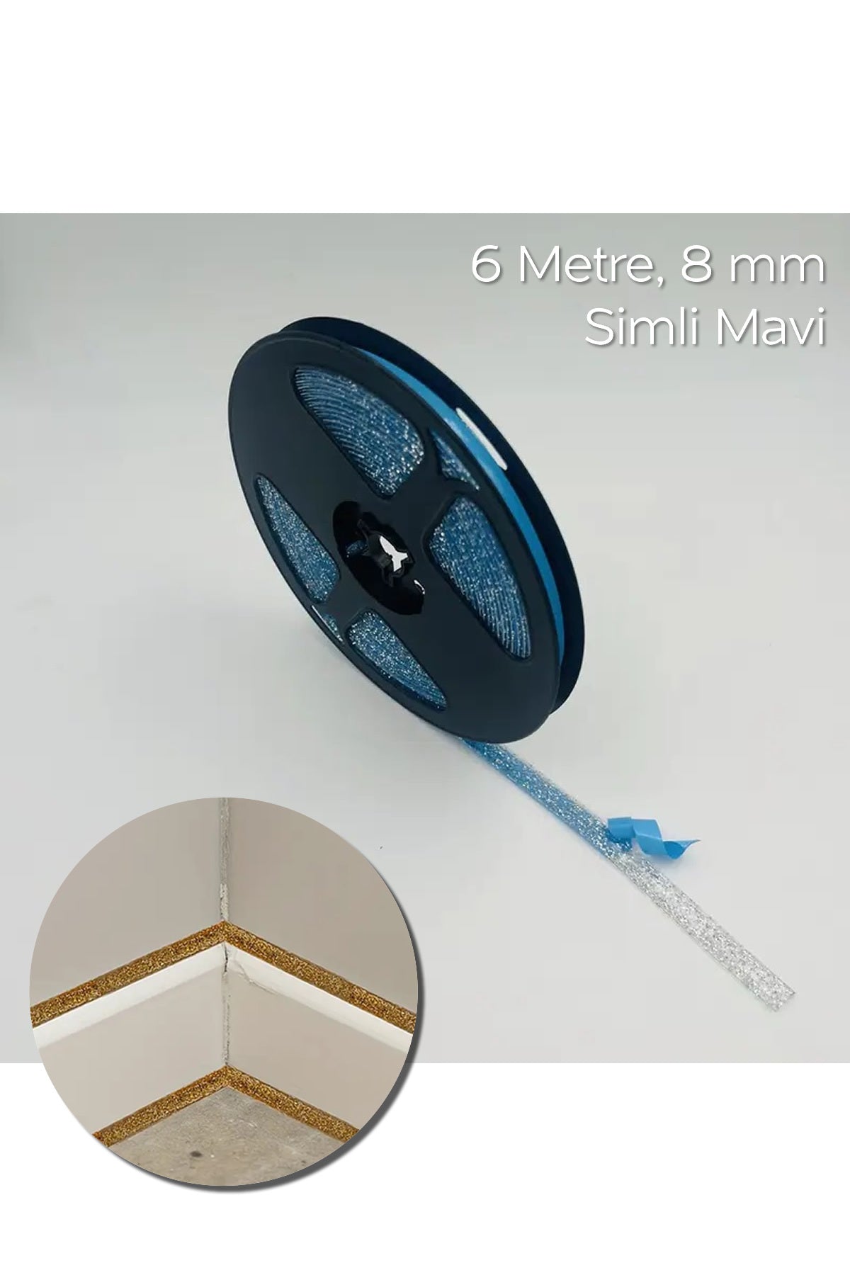 6 Metre Yapışkanlı Derz Bandı | Mutfak Fayans ve Lavabo Bandı - Mavi