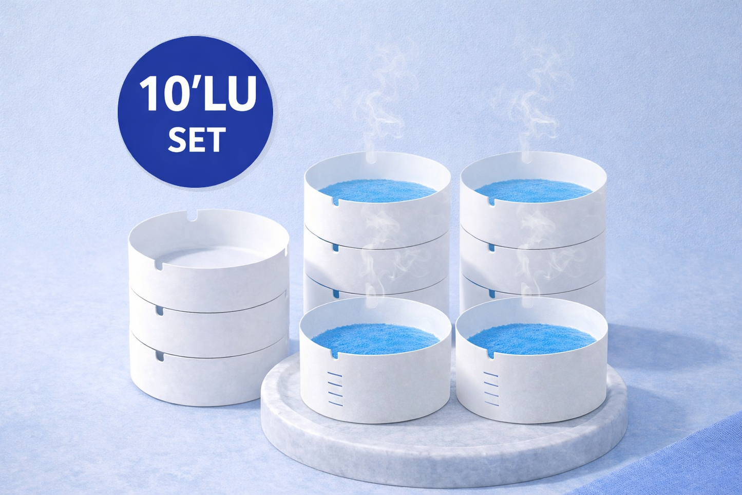 10 Adet Kokusuz Pratik Kullan At Küllük - Suyla Şişen Jel Kristal Formüllü-Dumansız Hijyenik Küllük