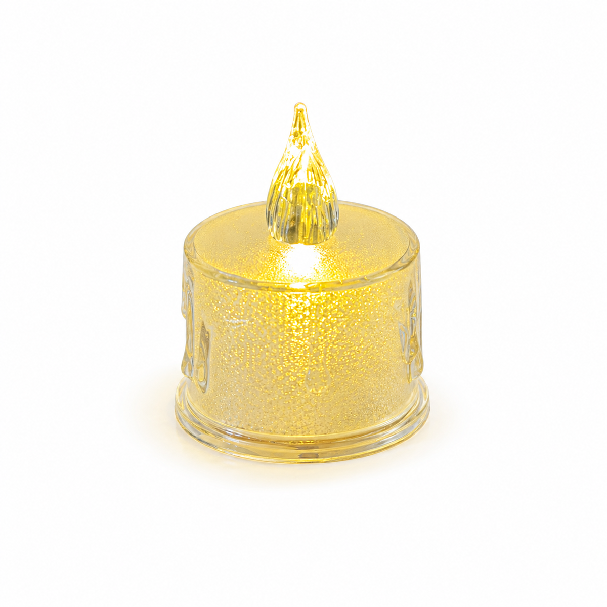 LED 1 Adet Dekoratif Mum Sarı Işık – Alev Efektli Tealight Gece Lambası