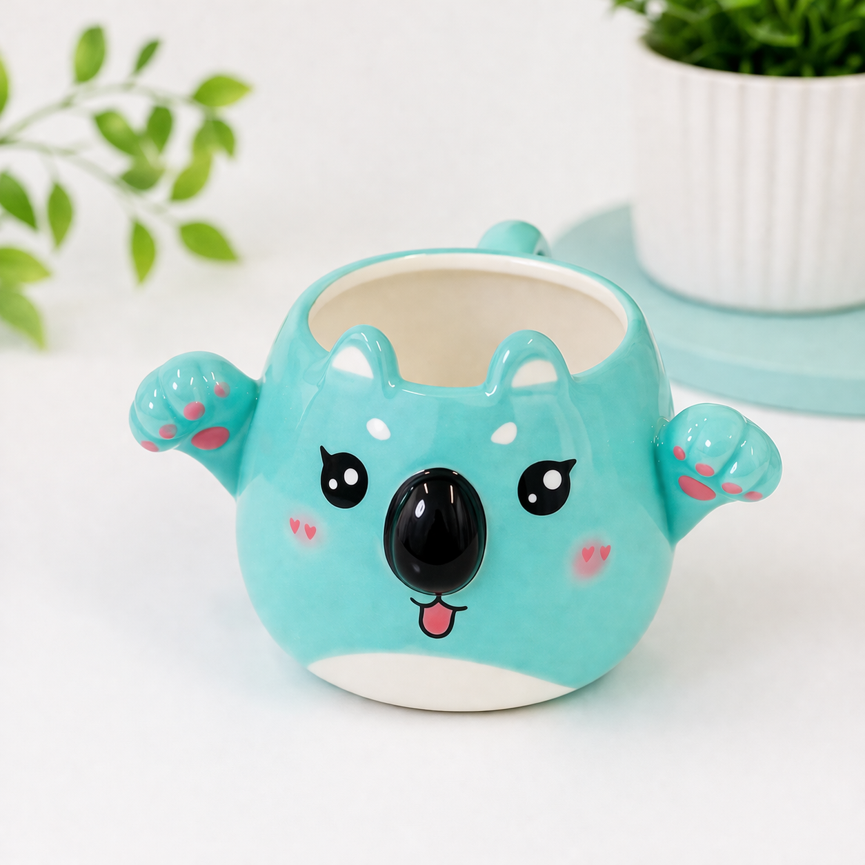 3D Hayvan Figürlü Seramik Kupa Bardak 400 ml
