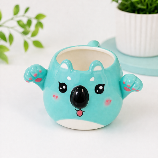 3D Hayvan Figürlü Seramik Kupa Bardak 400 ml
