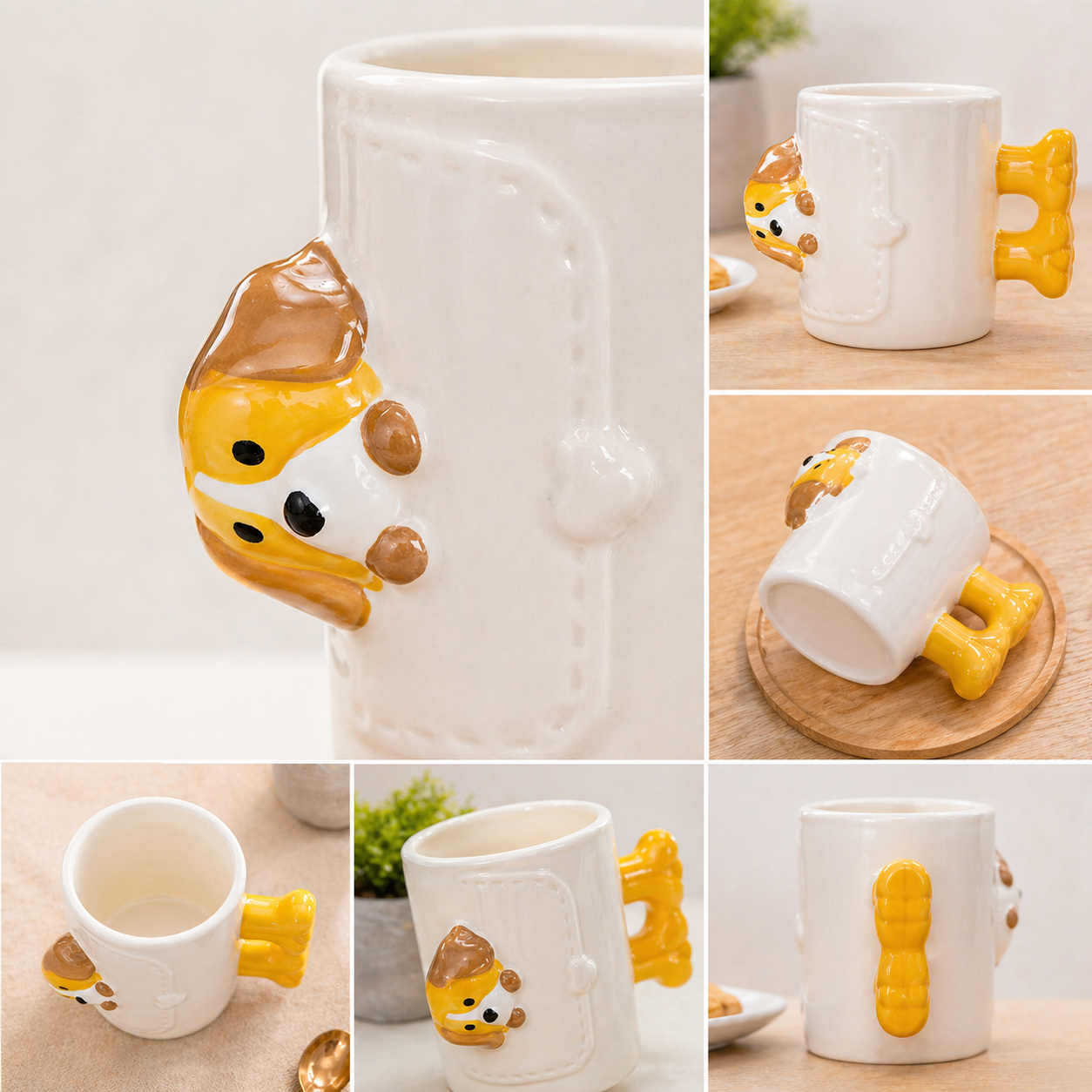 Sevimli Köpek Kupa 3D Seramik Bardak – Kahve, Çay, Hediye