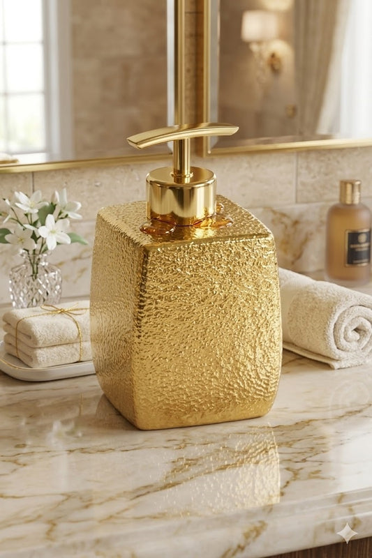 VELORA Gold Dekoratif Sıvı Sabunluk – Modern Mutfak & Banyo Aksesuarı