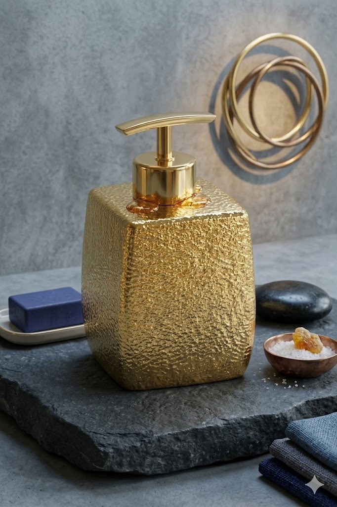 VELORA Gold Dekoratif Sıvı Sabunluk – Modern Mutfak & Banyo Aksesuarı