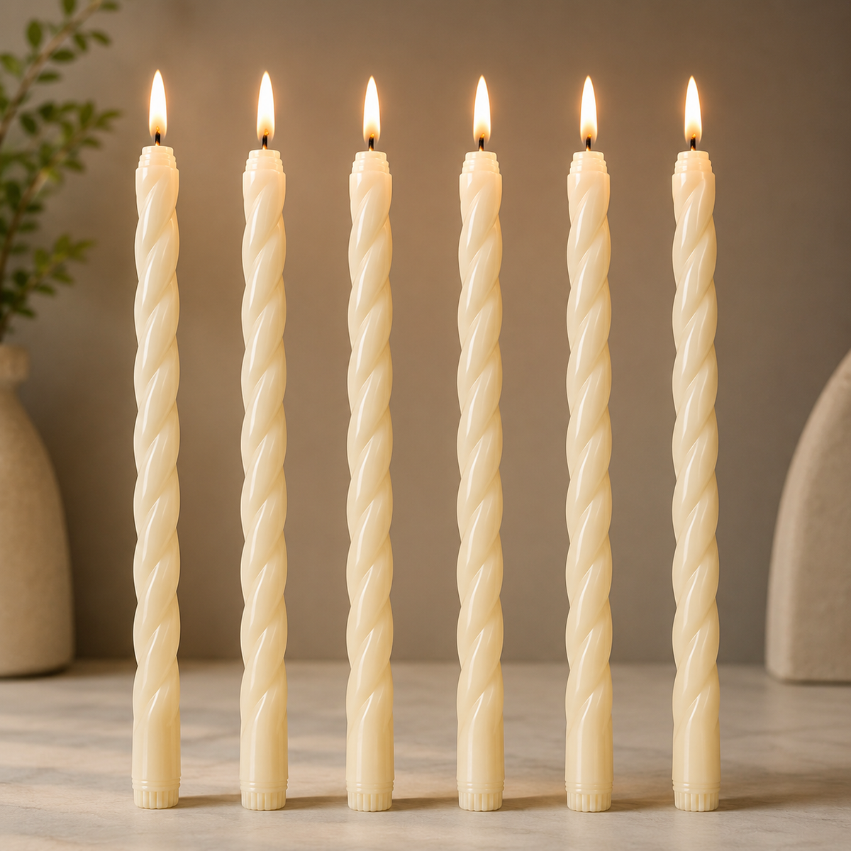 Lumivela Kumandalı Spiral LED Mum 6’lı Set – Gerçekçi Alev Efektli Pilli Şamdan Mum