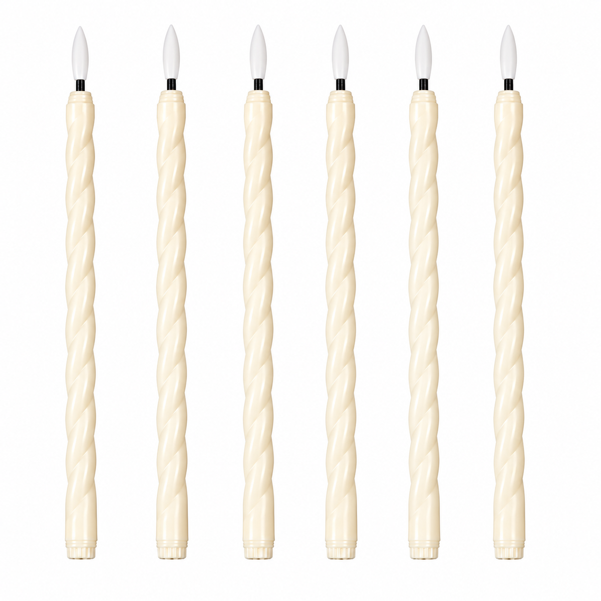 Lumivela Kumandalı Spiral LED Mum 6’lı Set – Gerçekçi Alev Efektli Pilli Şamdan Mum