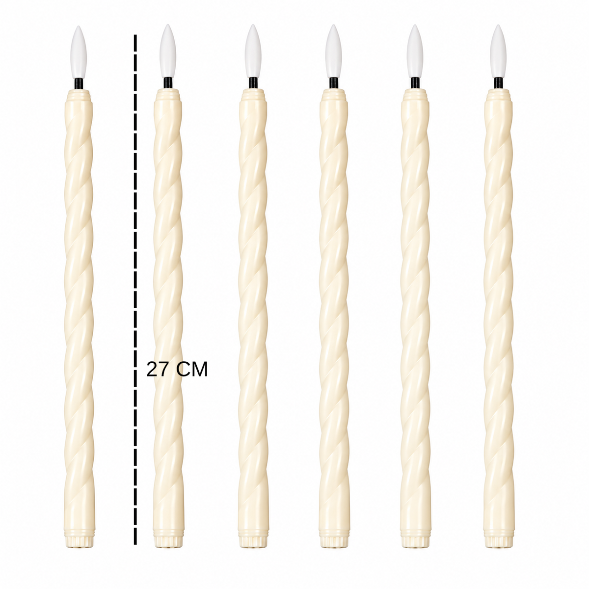 Lumivela Kumandalı Spiral LED Mum 6’lı Set – Gerçekçi Alev Efektli Pilli Şamdan Mum