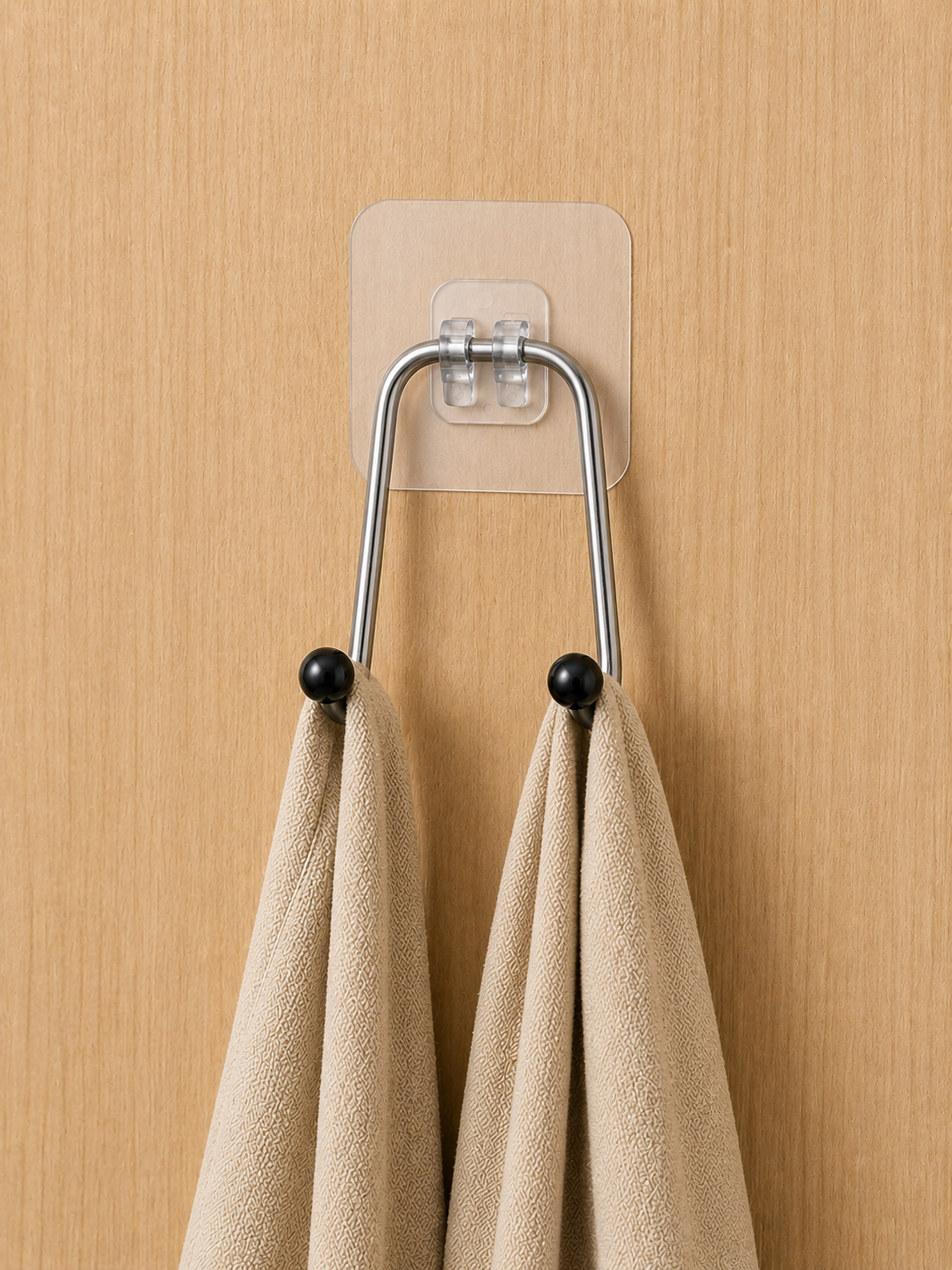 Yapışkanlı 1 Adet Çift Kancalı Banyo Mutfak Askısı Krom Askılık Duvar Askı Organizer