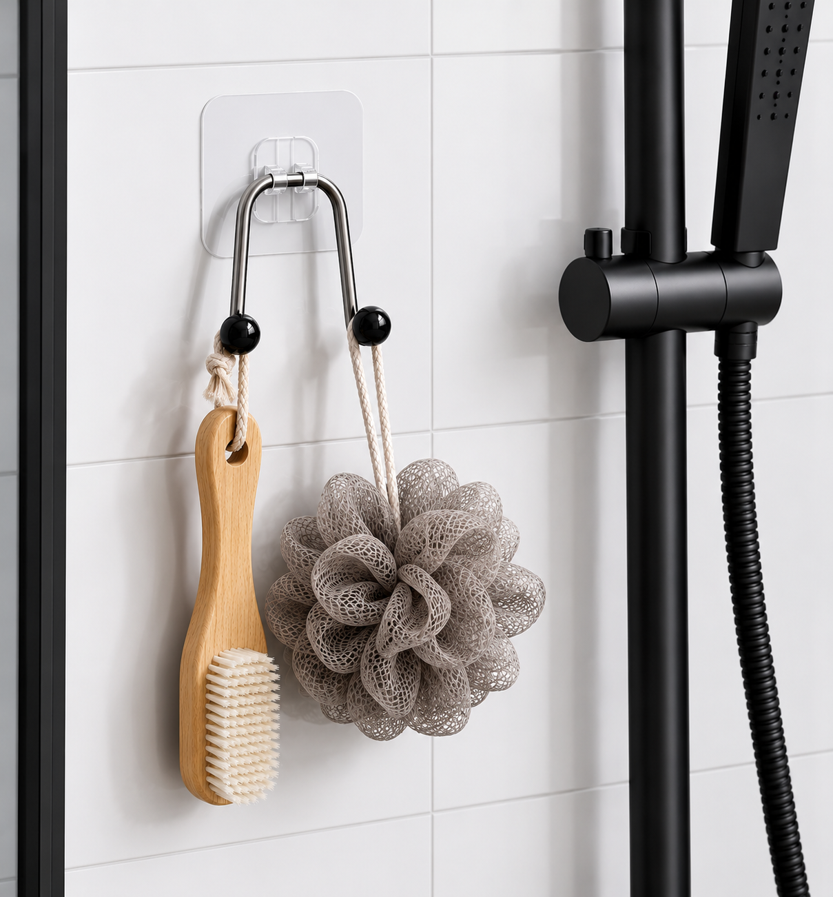 Yapışkanlı 1 Adet Çift Kancalı Banyo Mutfak Askısı Krom Askılık Duvar Askı Organizer