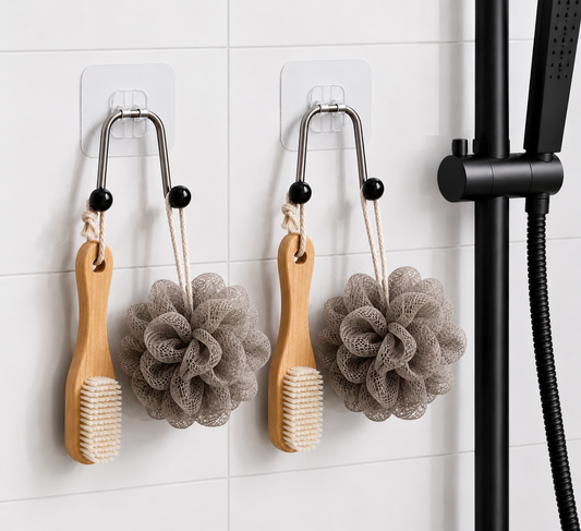 Yapışkanlı 2 Adet Çift Kancalı Banyo Mutfak Askısı Krom Askılık Duvar Askı Organizer