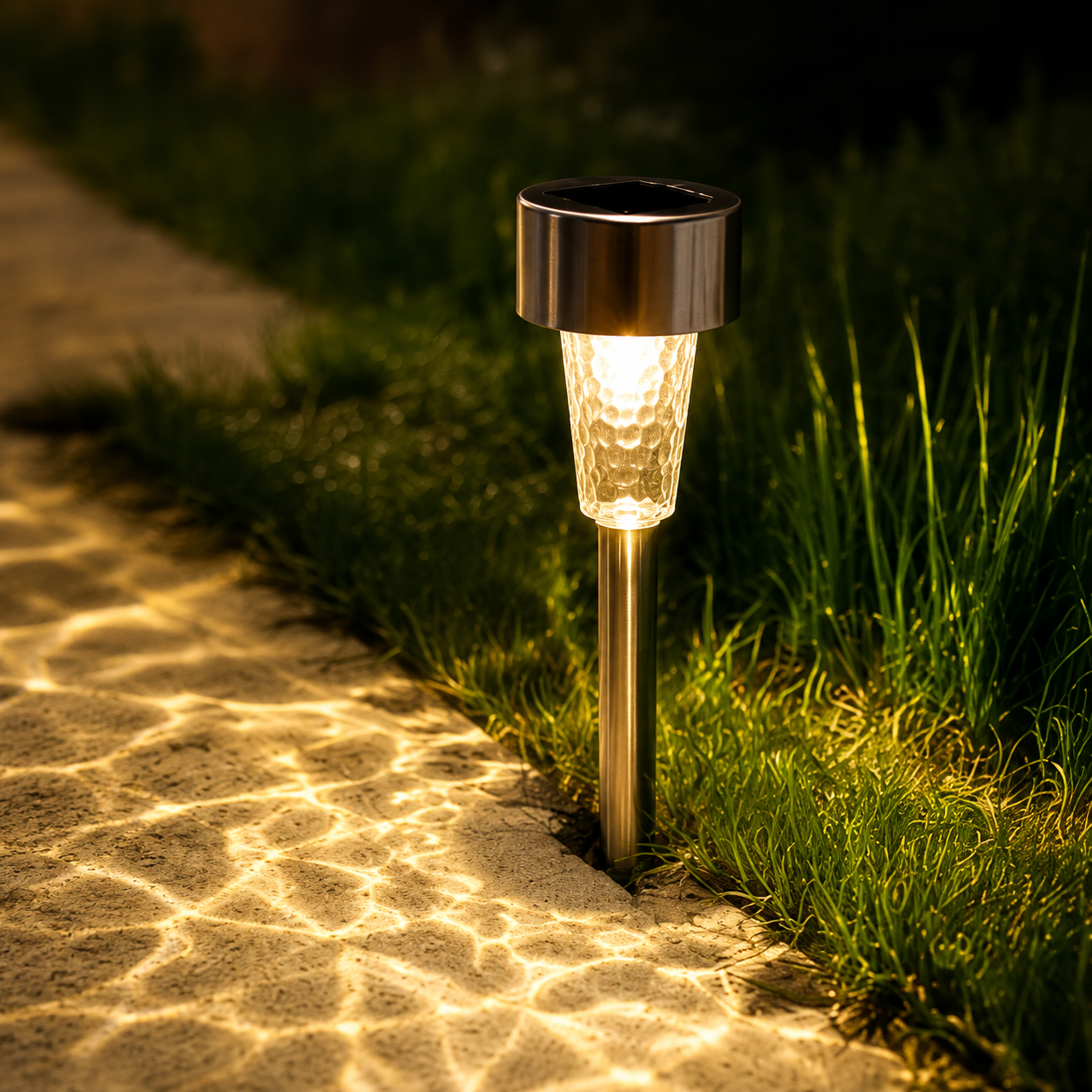 Solar Bahçe Aydınlatma Lambası 3 Adet – Paslanmaz Çelik LED Saksı & Yol Işığı