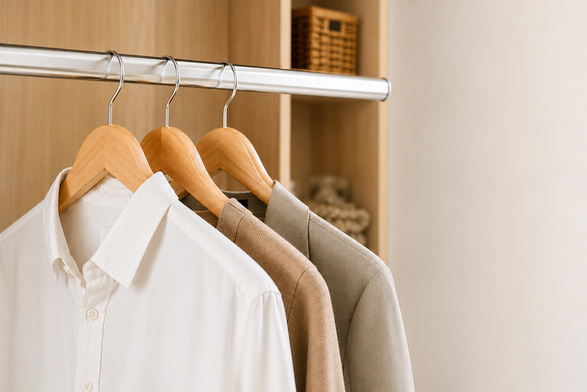 Bambu Elbise Askısı 3'lü Set Pantolon Çubuklu Gardırop Düzenleyici