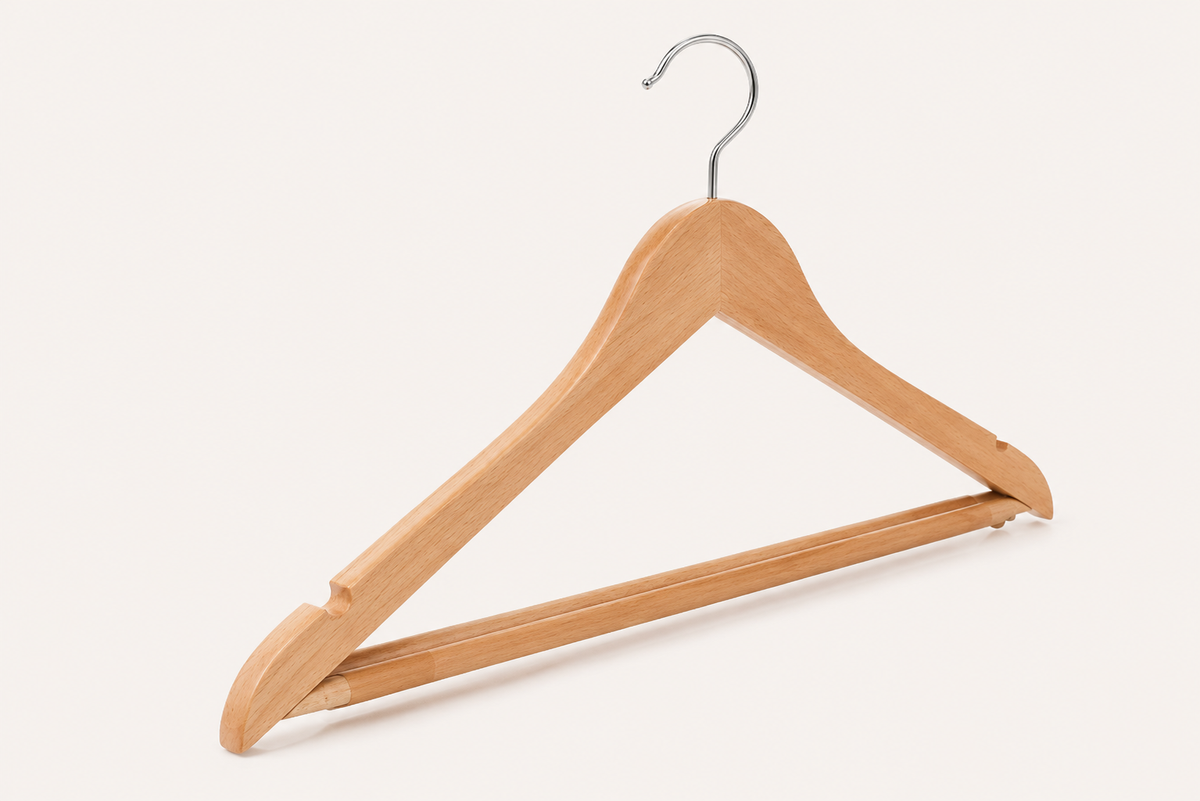 Bambu Elbise Askısı 3'lü Set Pantolon Çubuklu Gardırop Düzenleyici