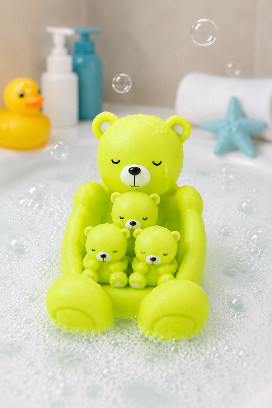 Bebek Banyo Oyuncağı Anne Ayı ve 3 Yavru Ayı Su Oyuncağı