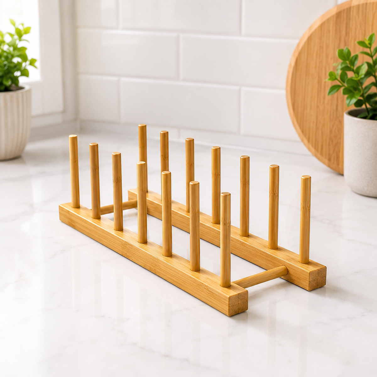 30 cm Bambu Tezgah Üstü Tabaklık Düzenleyici