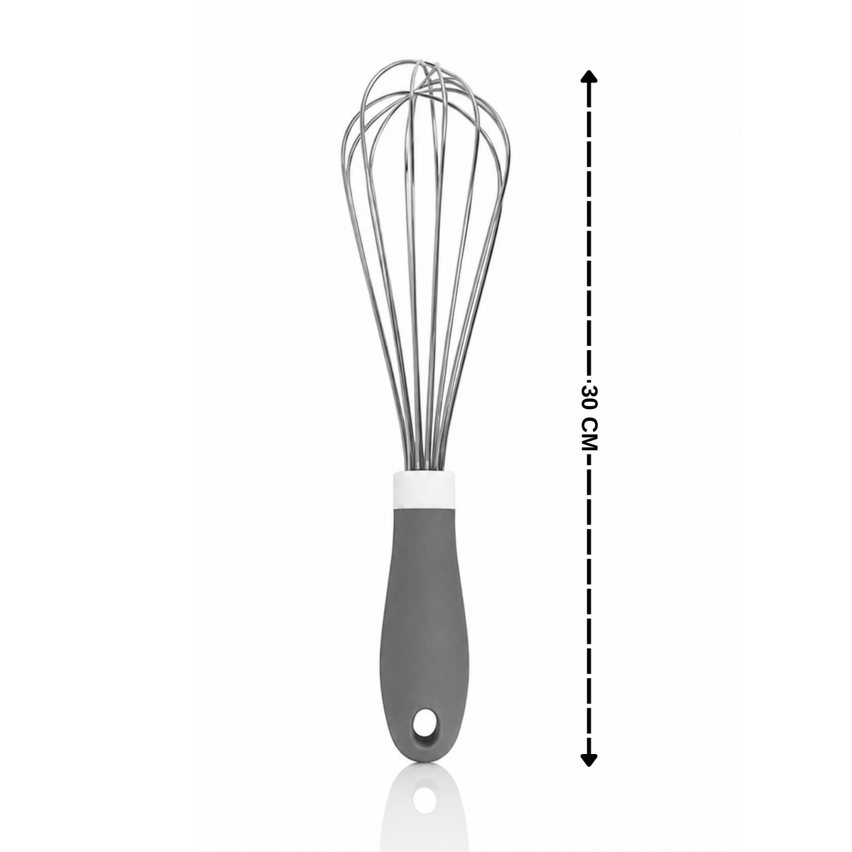 Silikon Sıyırıcılı Mutfak Çırpıcısı – Ergonomik Saplı Tel Çırpıcı, Yumurta, Krema, Kek ve Hamur Karıştırıcı