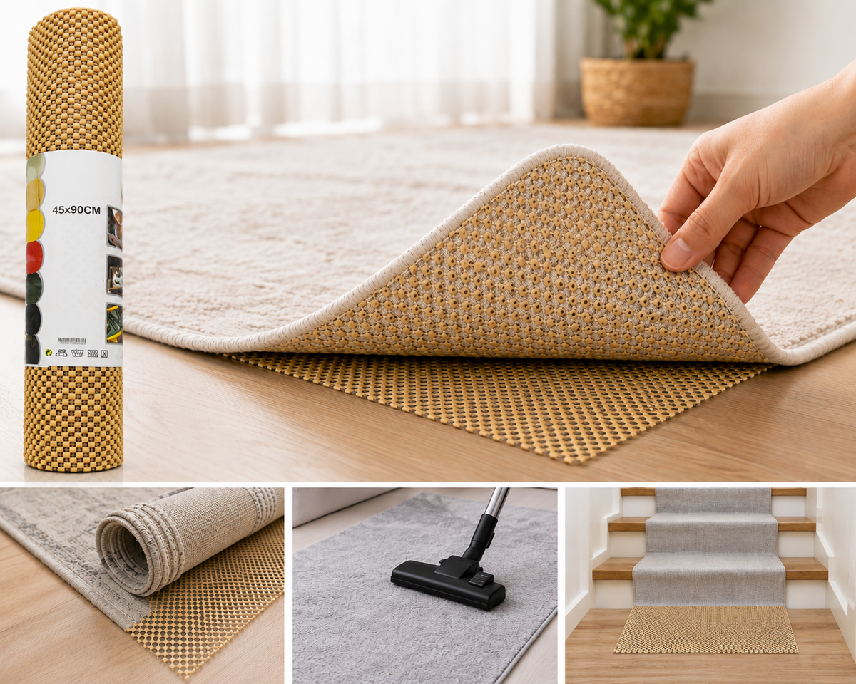 45x90 cm Kaydırmaz Halı Altı Ped – Kesilebilir Çok Amaçlı Kaydırmaz Mat – Halı, Kilim ve Yolluk Sabitleyici