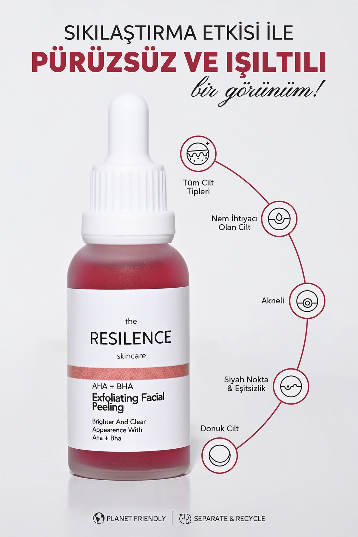 Aha & Bha Canlandırıcı & Cilt Tonu Eşitleyici Kırmızı Peeling Cilt Serumu 30 Ml (aha 10% + Bha 2)