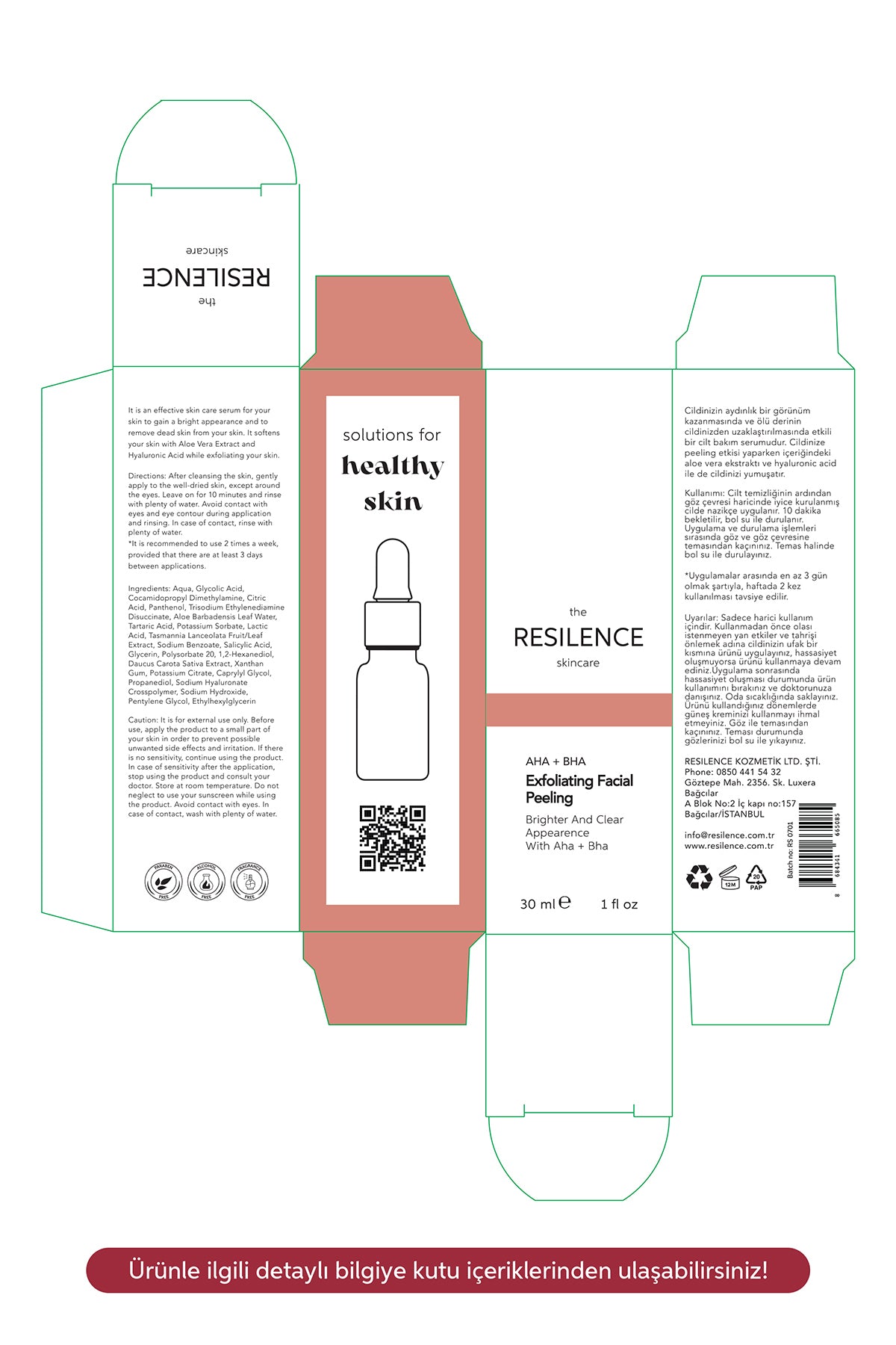 Aha & Bha Canlandırıcı & Cilt Tonu Eşitleyici Kırmızı Peeling Cilt Serumu 30 Ml (aha 10% + Bha 2)