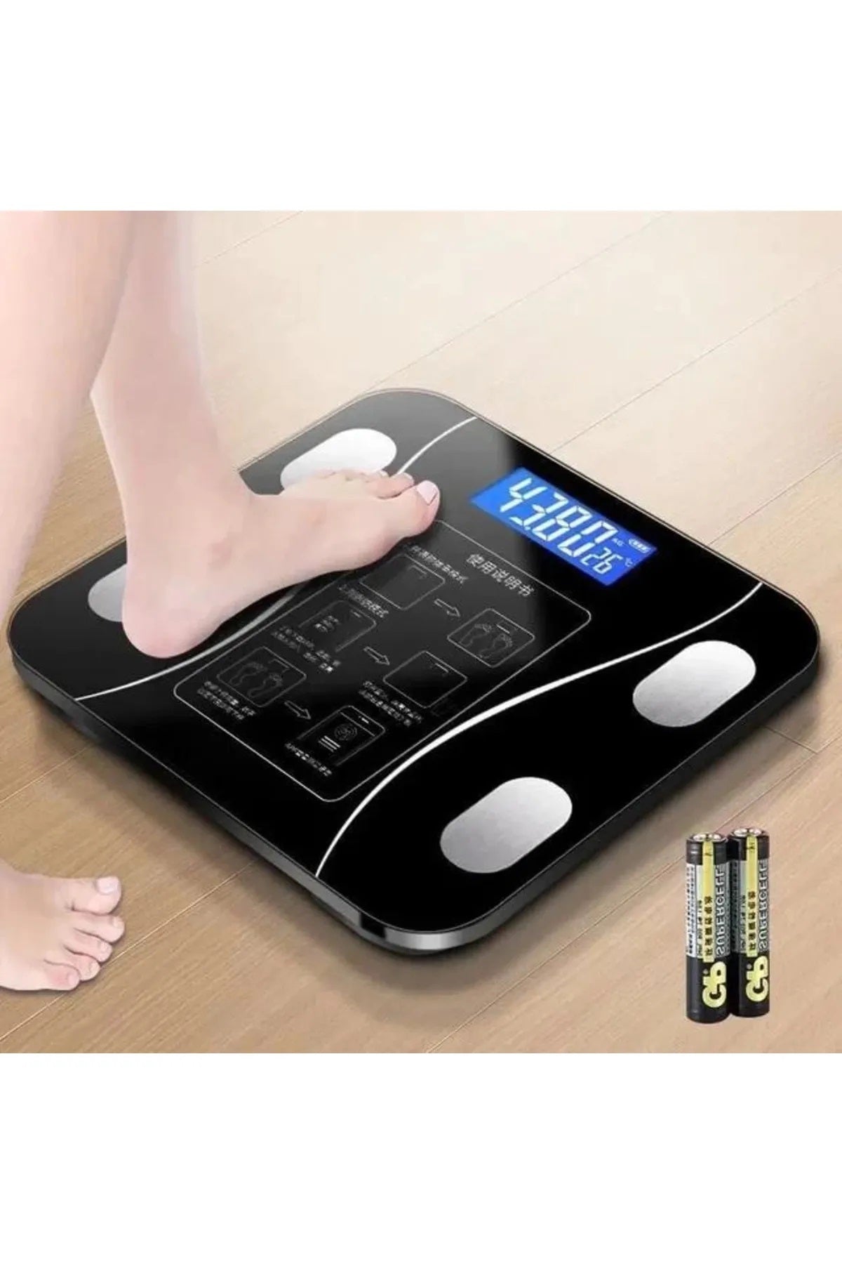 Akıllı Bluetooth Tartı | Vücut Analizli Dijital Baskül – 180 kg, LCD Ekran, Mobil Uyumlu