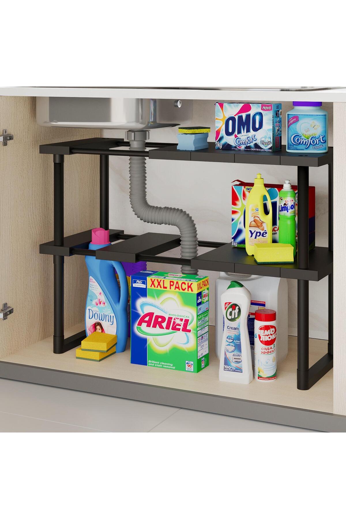 Ayarlanabilir Genişletebilir Modüler Çift Katlı Dolap İçi Düzenleyici Raf | Çok Amaçlı Raf Plastik
