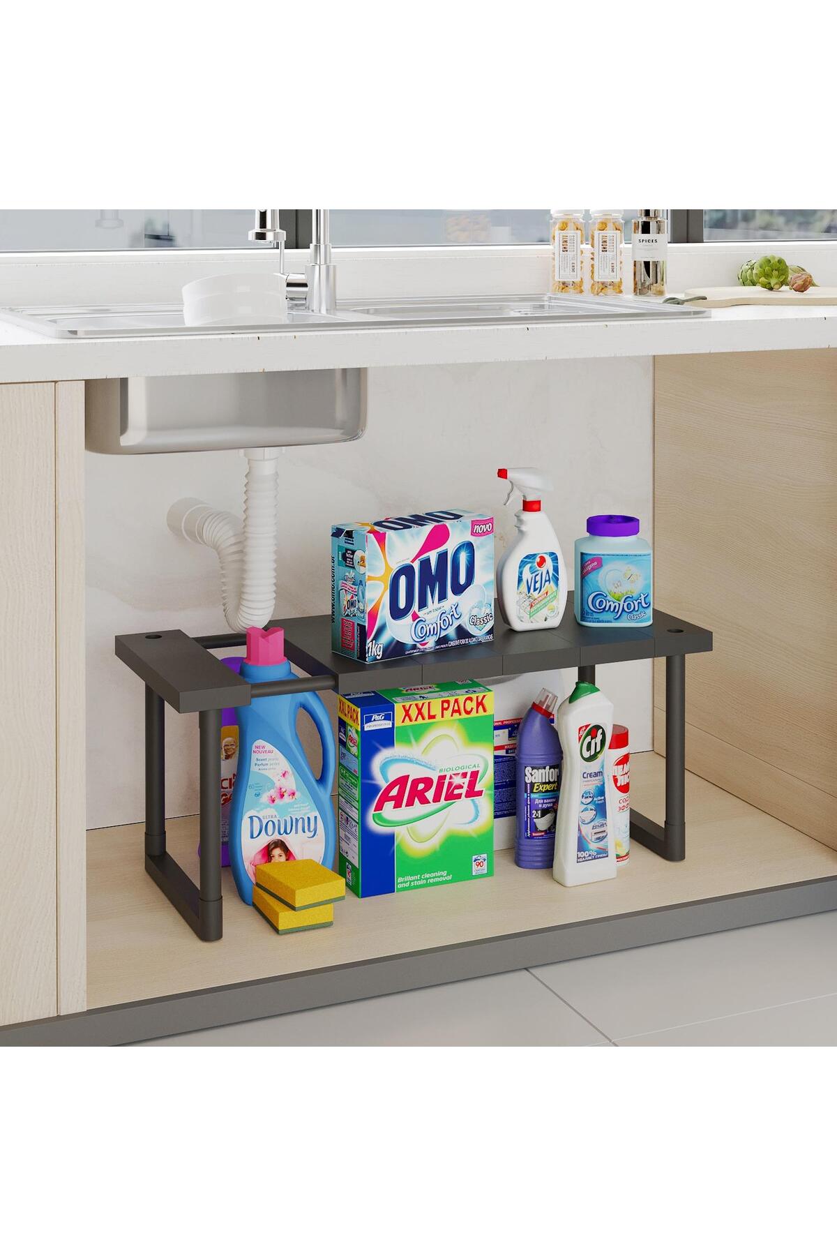Ayarlanabilir Genişletebilir Modüler Tek Katlı Dolap İçi Düzenleyici Raf | Çok Amaçlı Raf Plastik